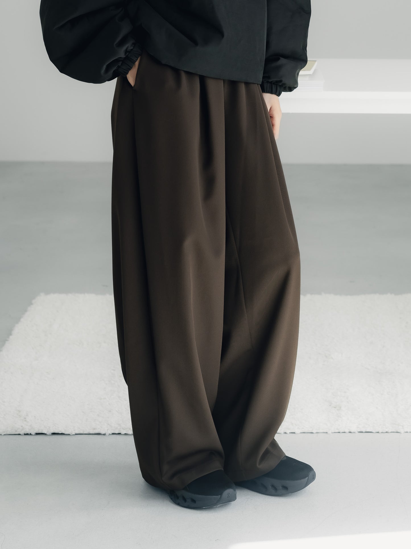 pre order / easy drawstring pants(d.brown)