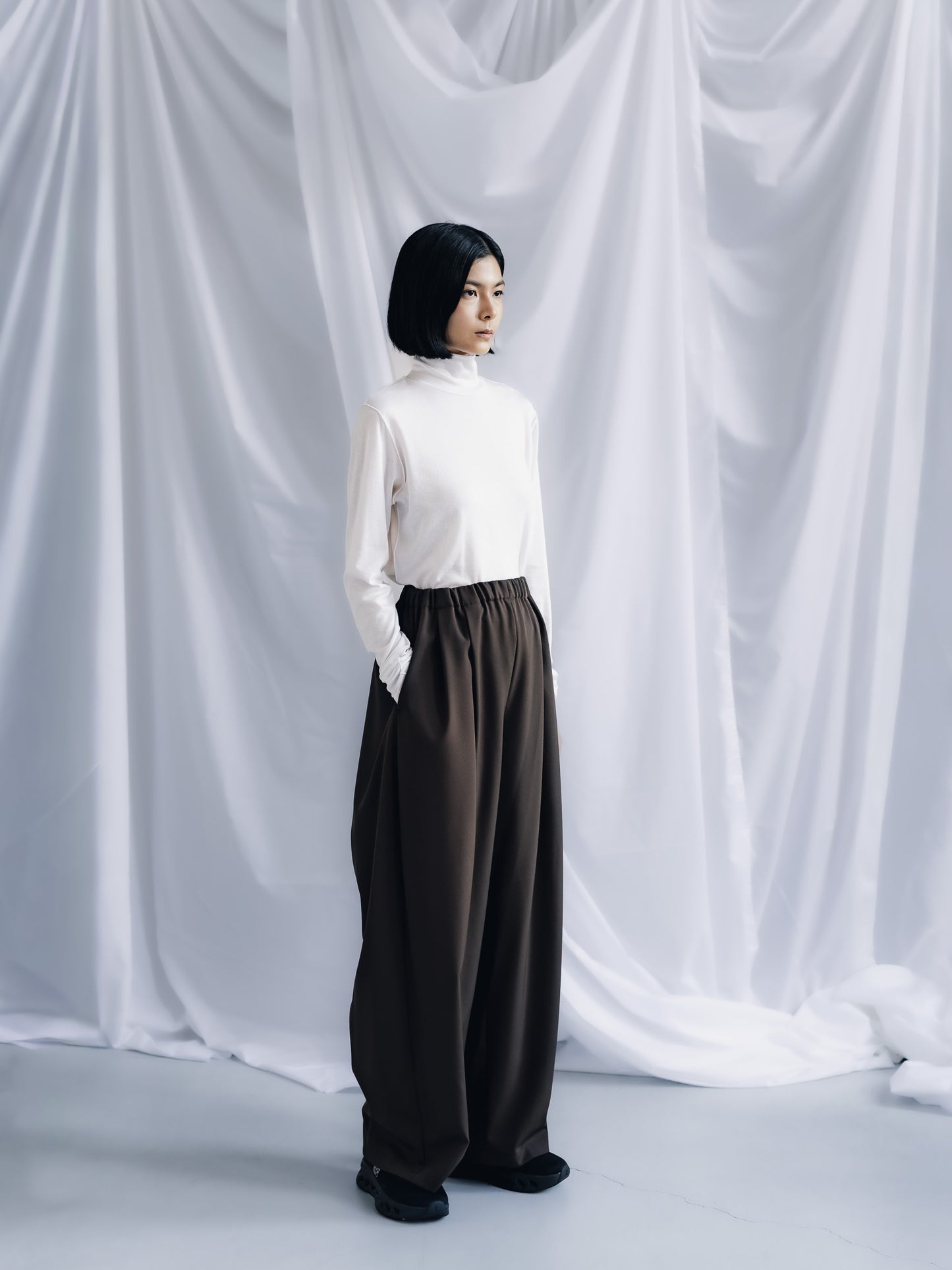 pre order / easy drawstring pants(d.brown)