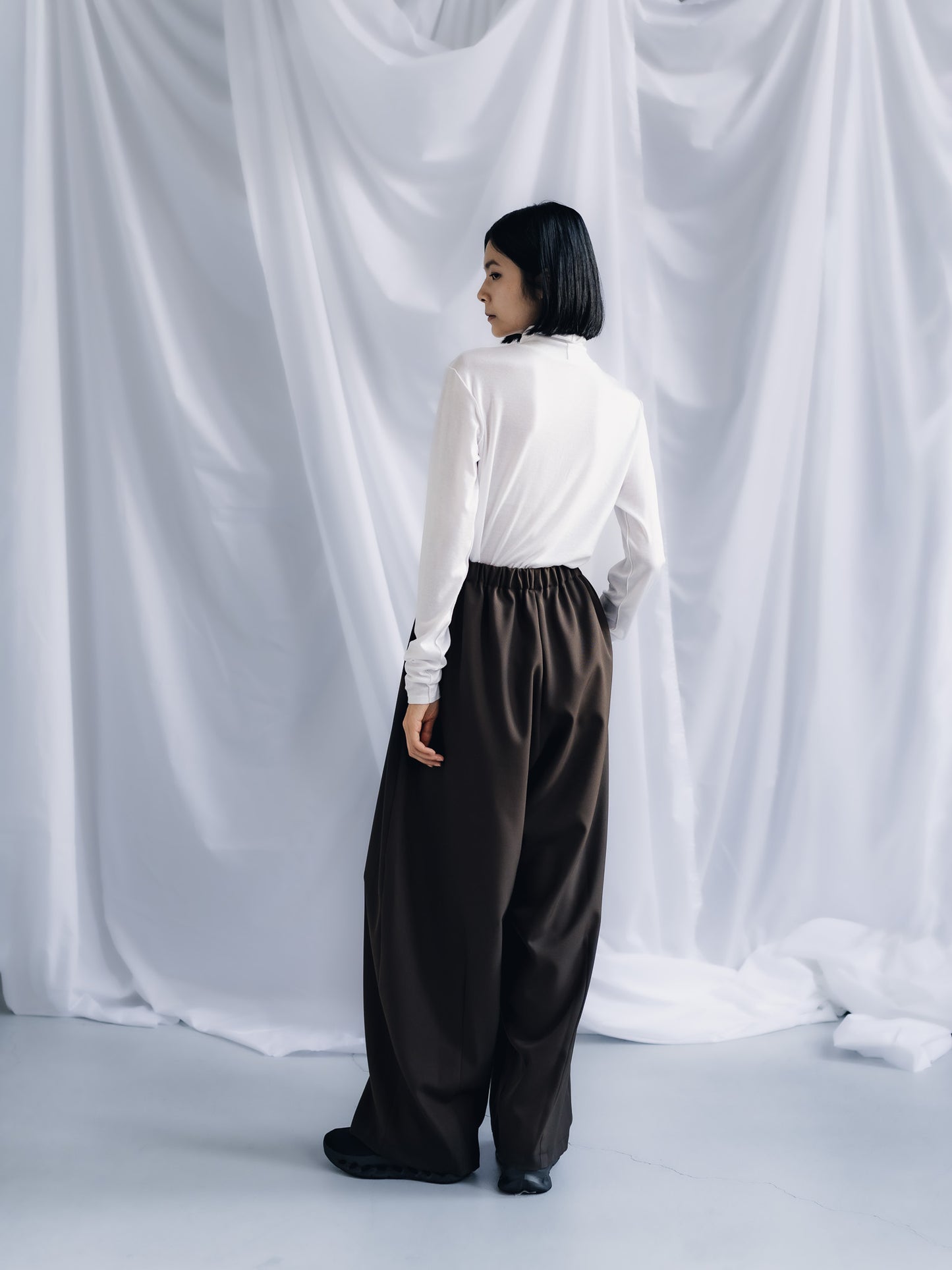 pre order / easy drawstring pants(d.brown)