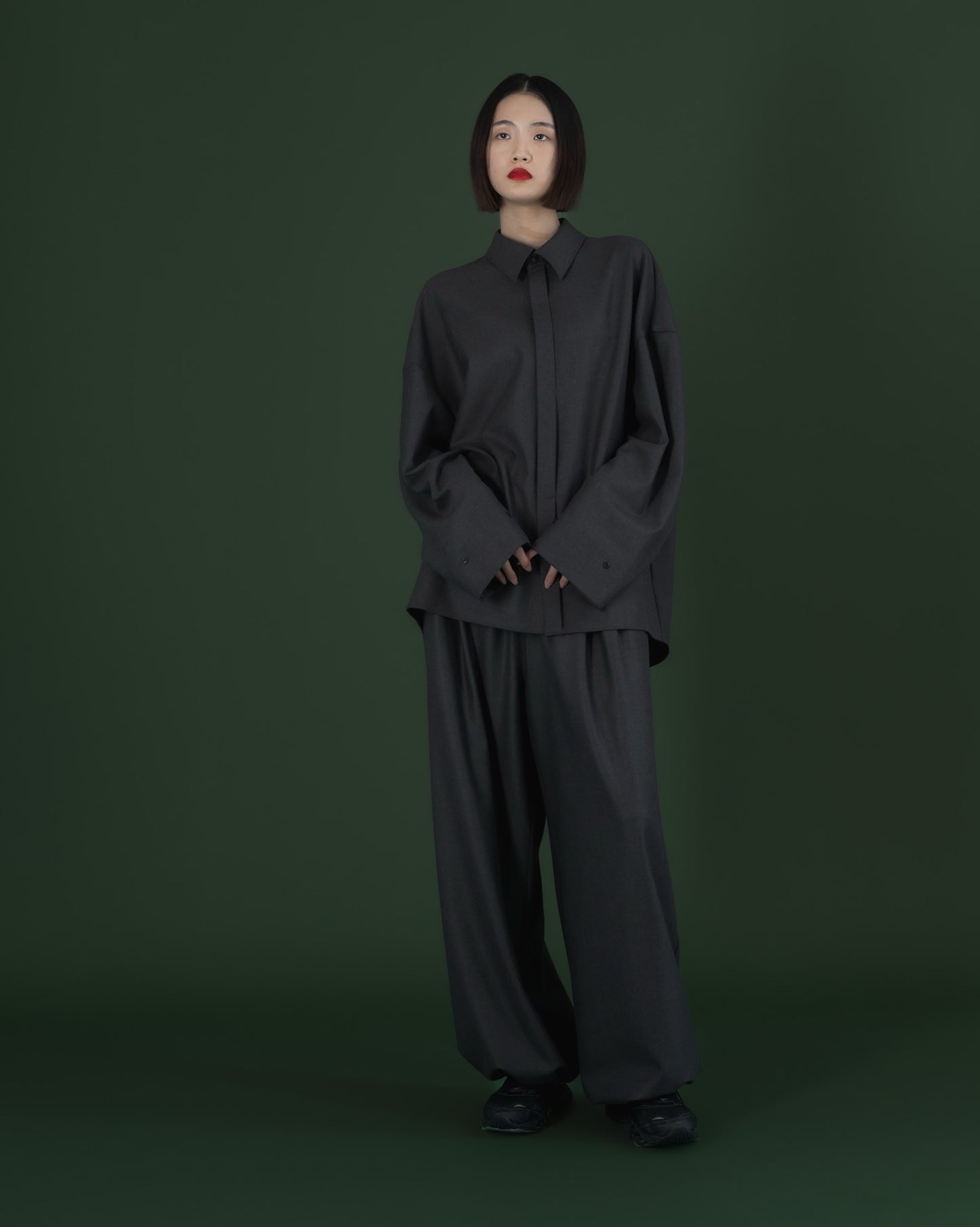 pre order / double brushed pants (gray)