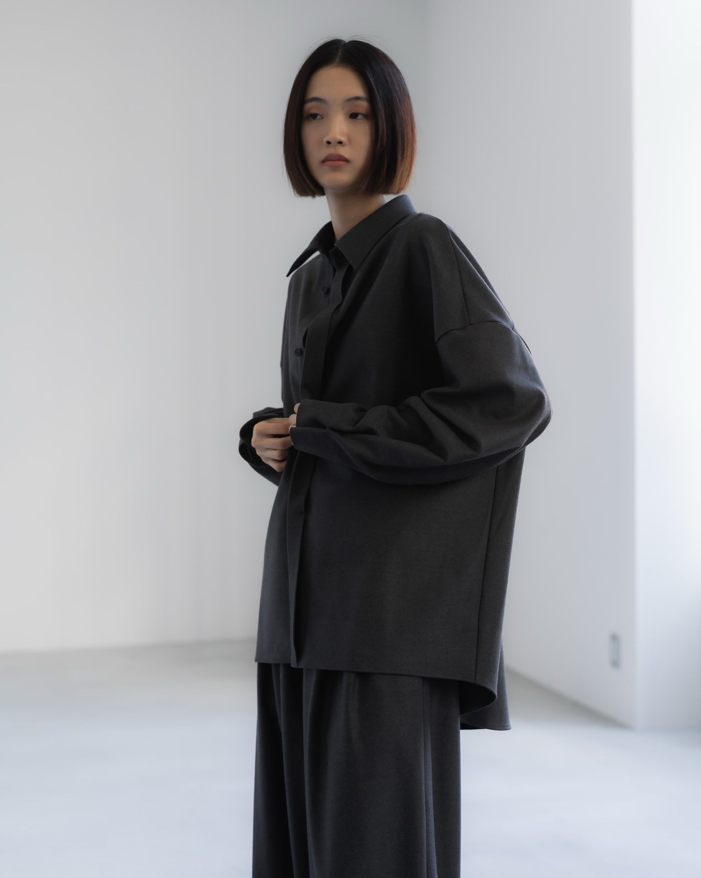 pre order / double brushed shirt (gray)