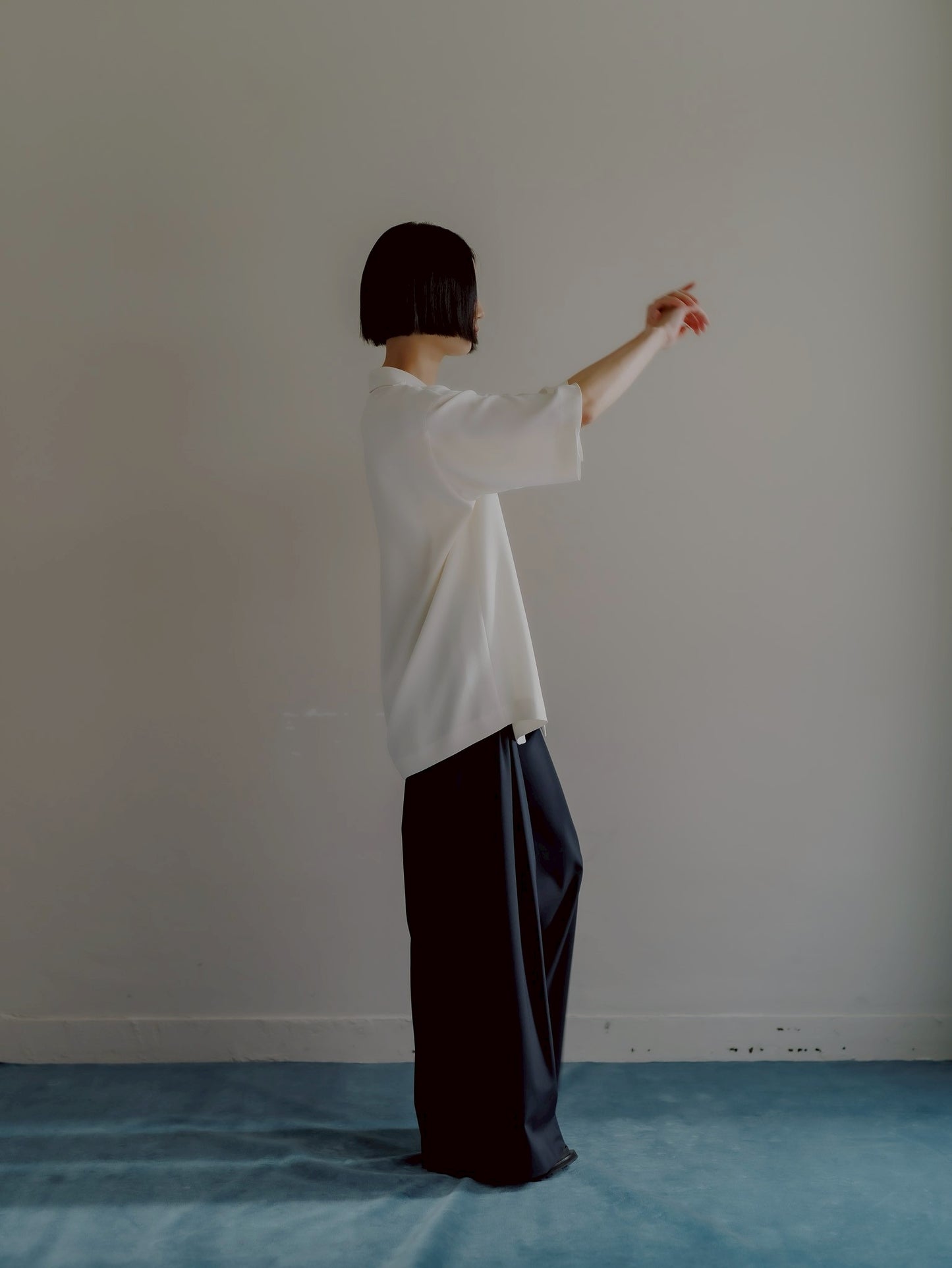pre order / open collar shirts(white)