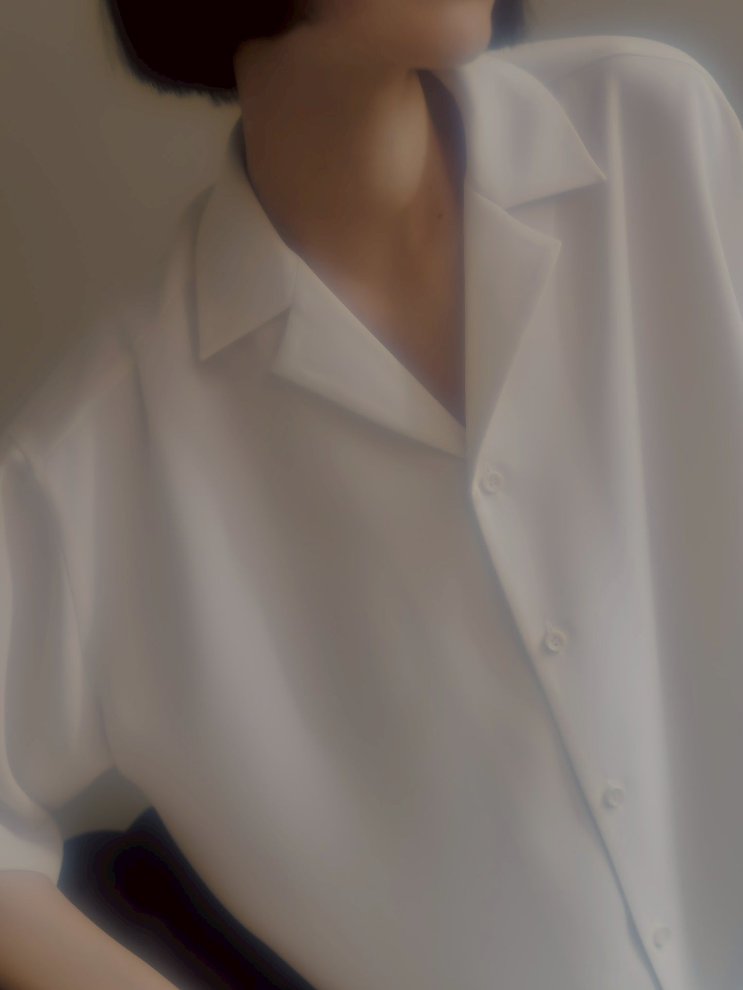 pre order / open collar shirts(white)
