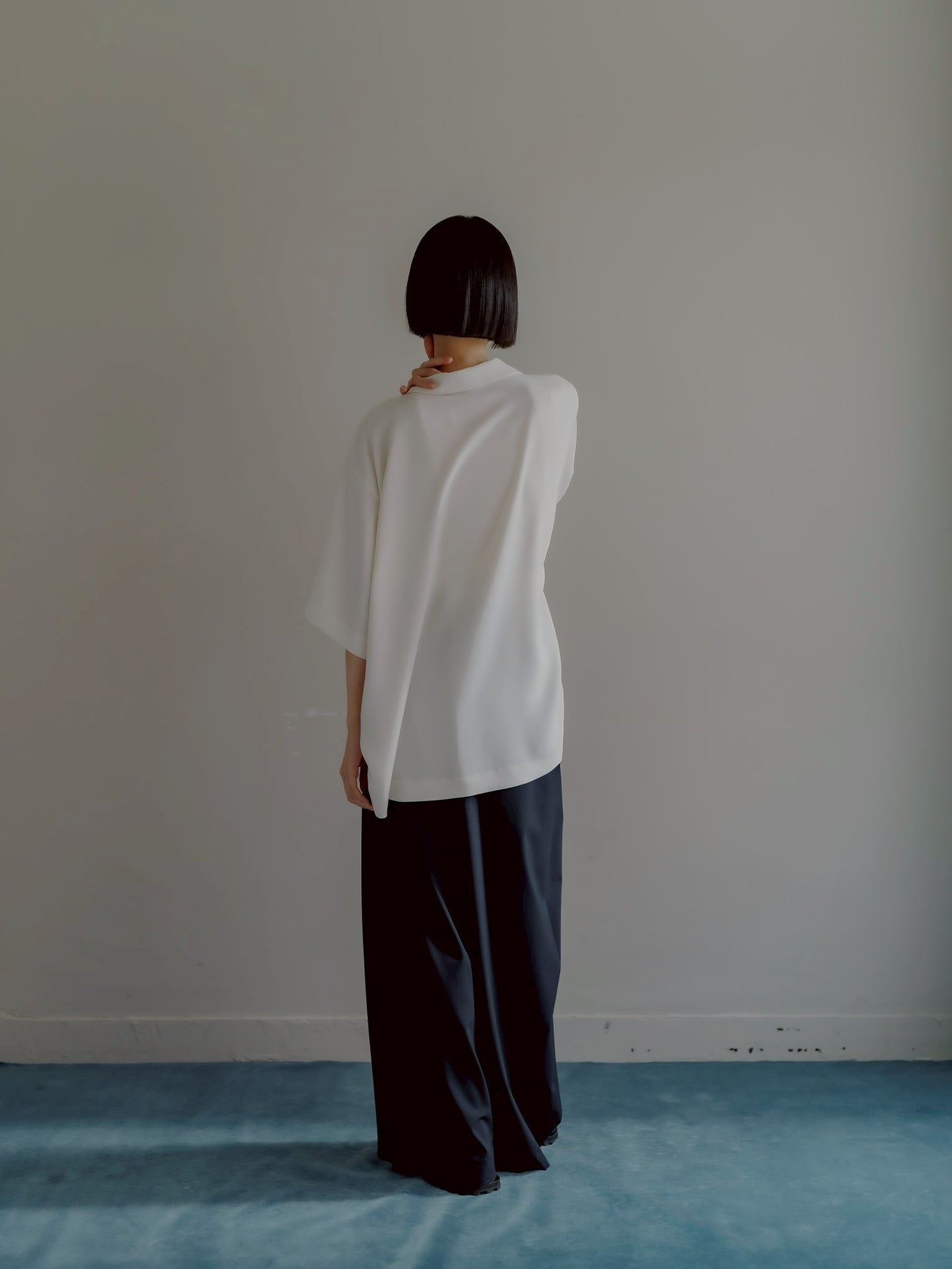 pre order / open collar shirts(white)