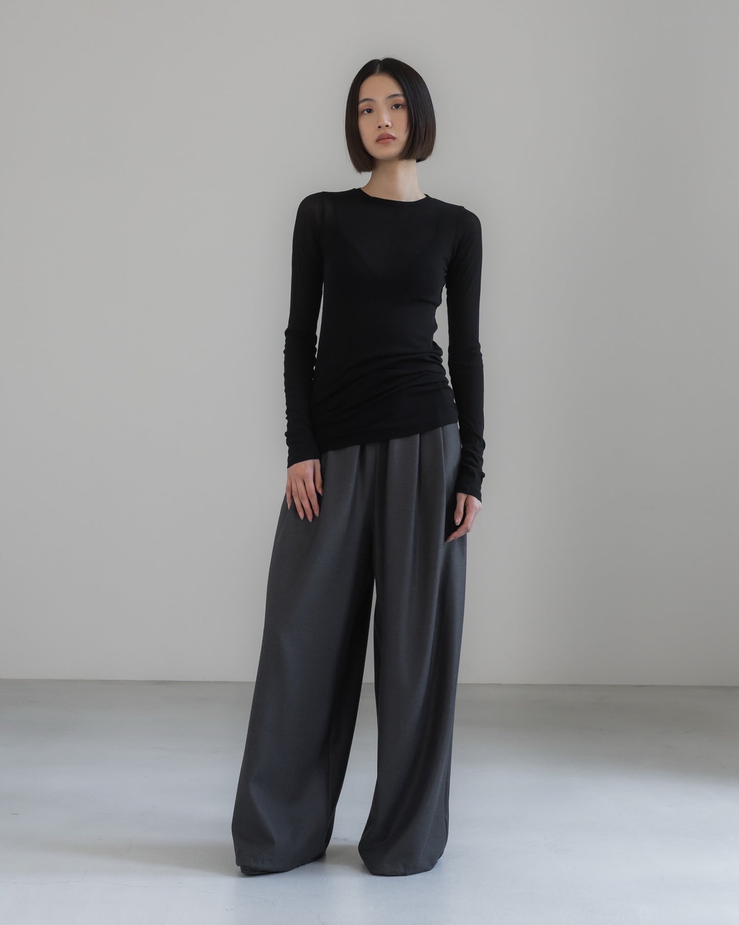 pre order / double brushed pants (gray)