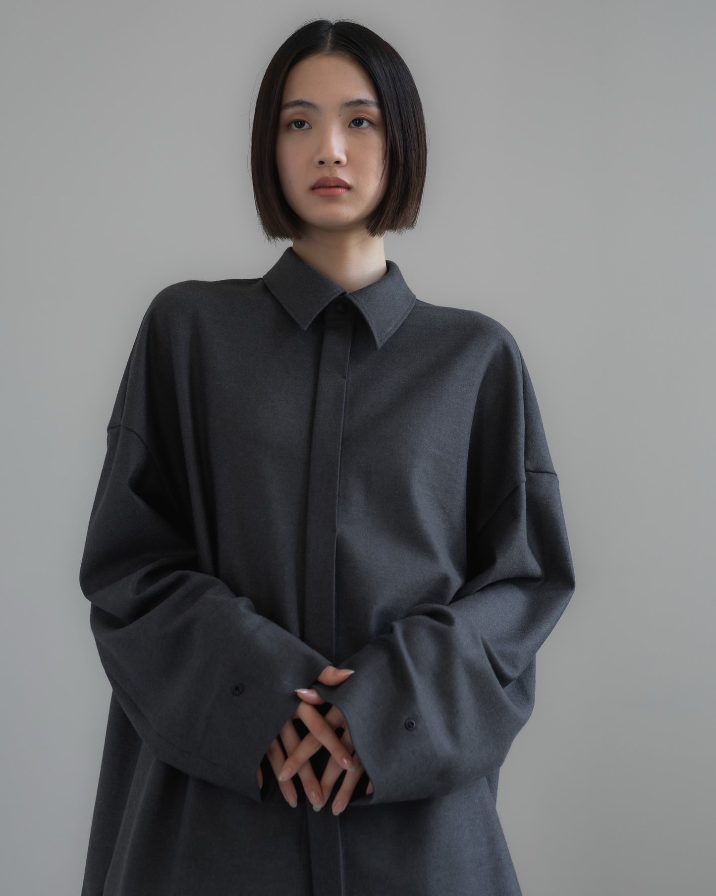 pre order / double brushed shirt (gray)
