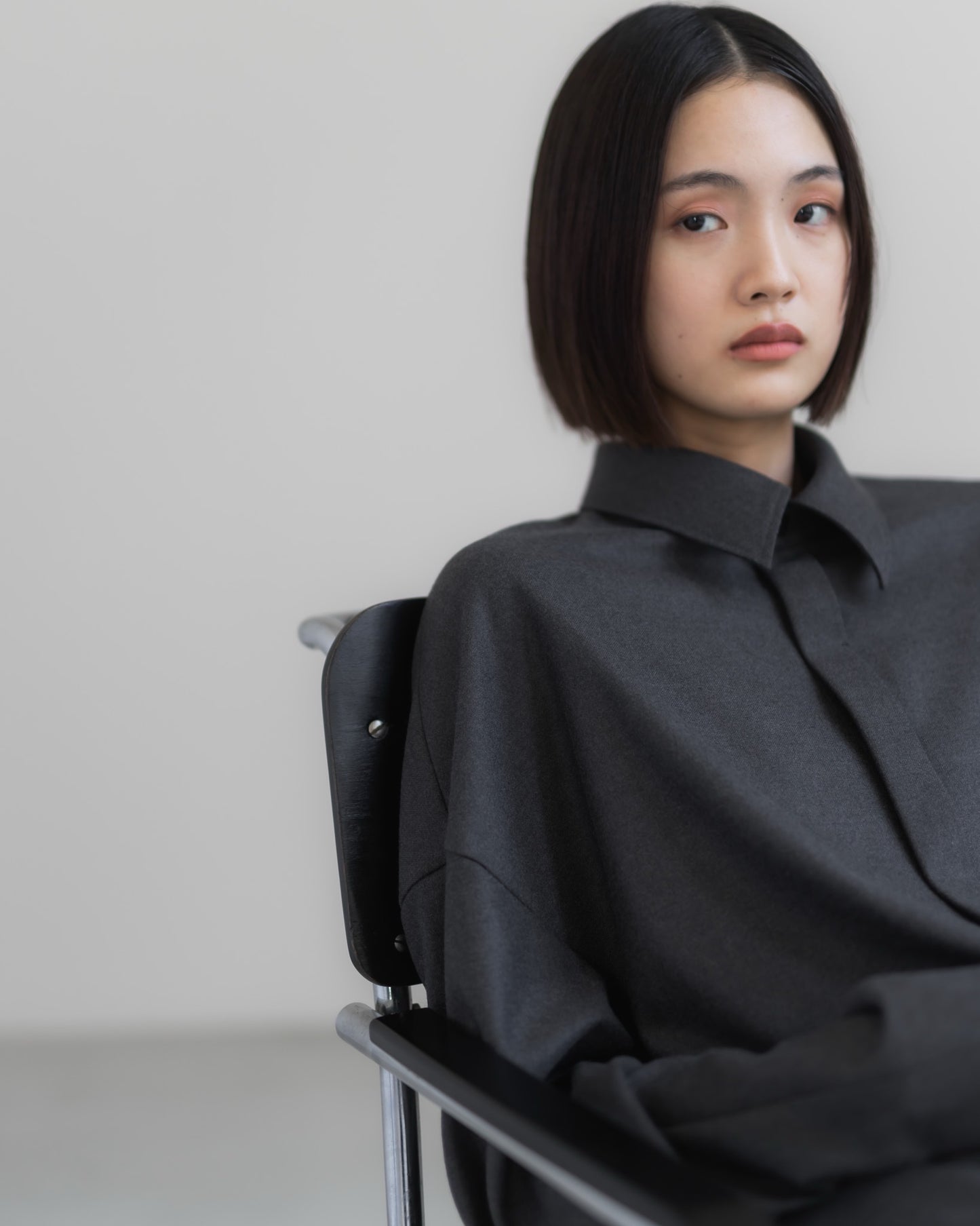 pre order / double brushed shirt (gray)