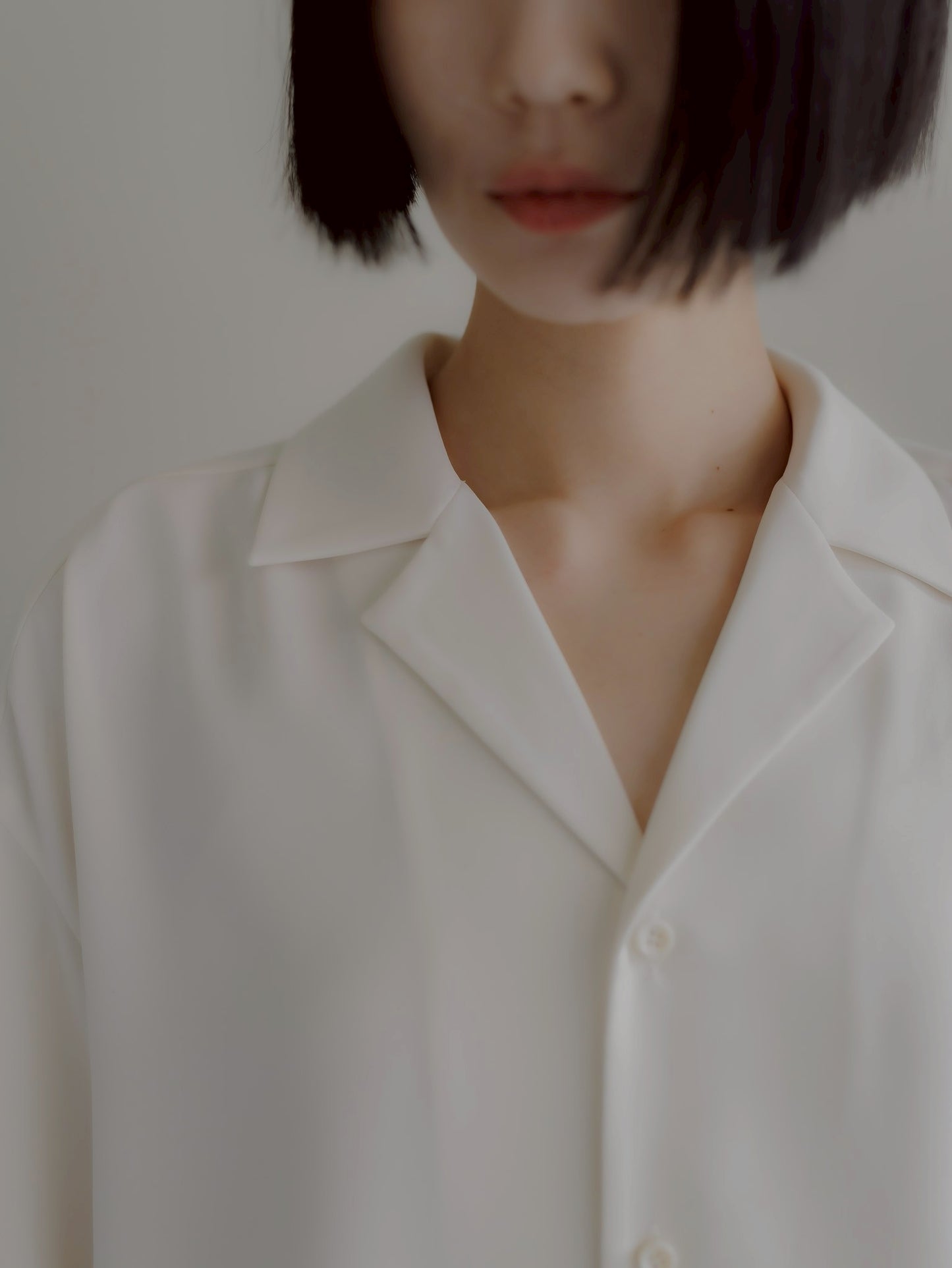 pre order / open collar shirts(white)