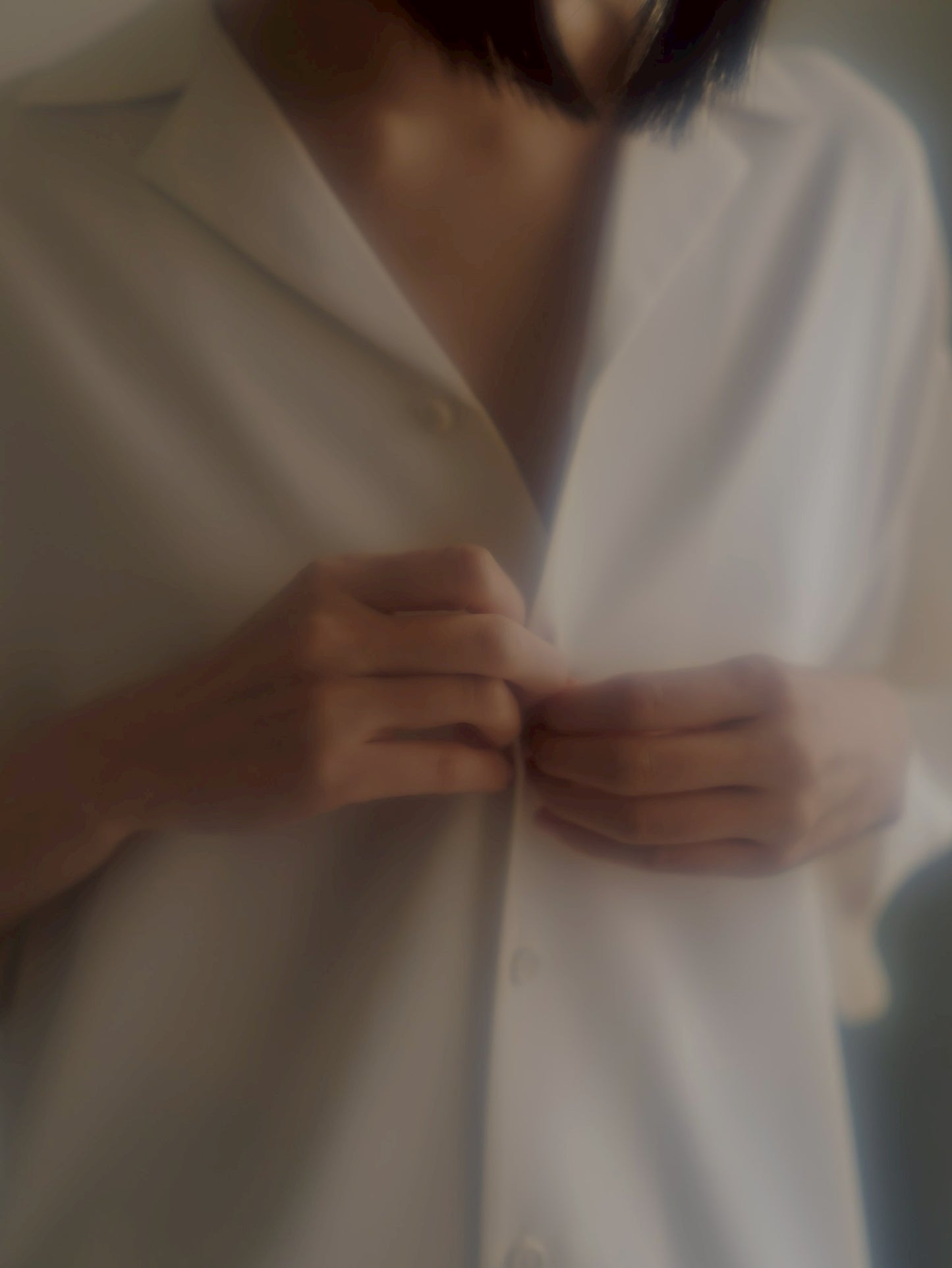 pre order / open collar shirts(white)
