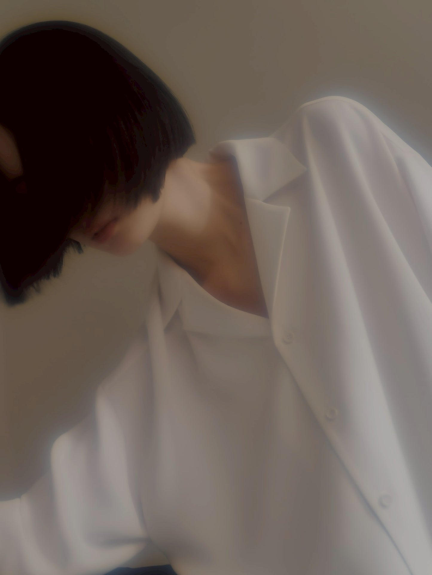 pre order / open collar shirts(white)