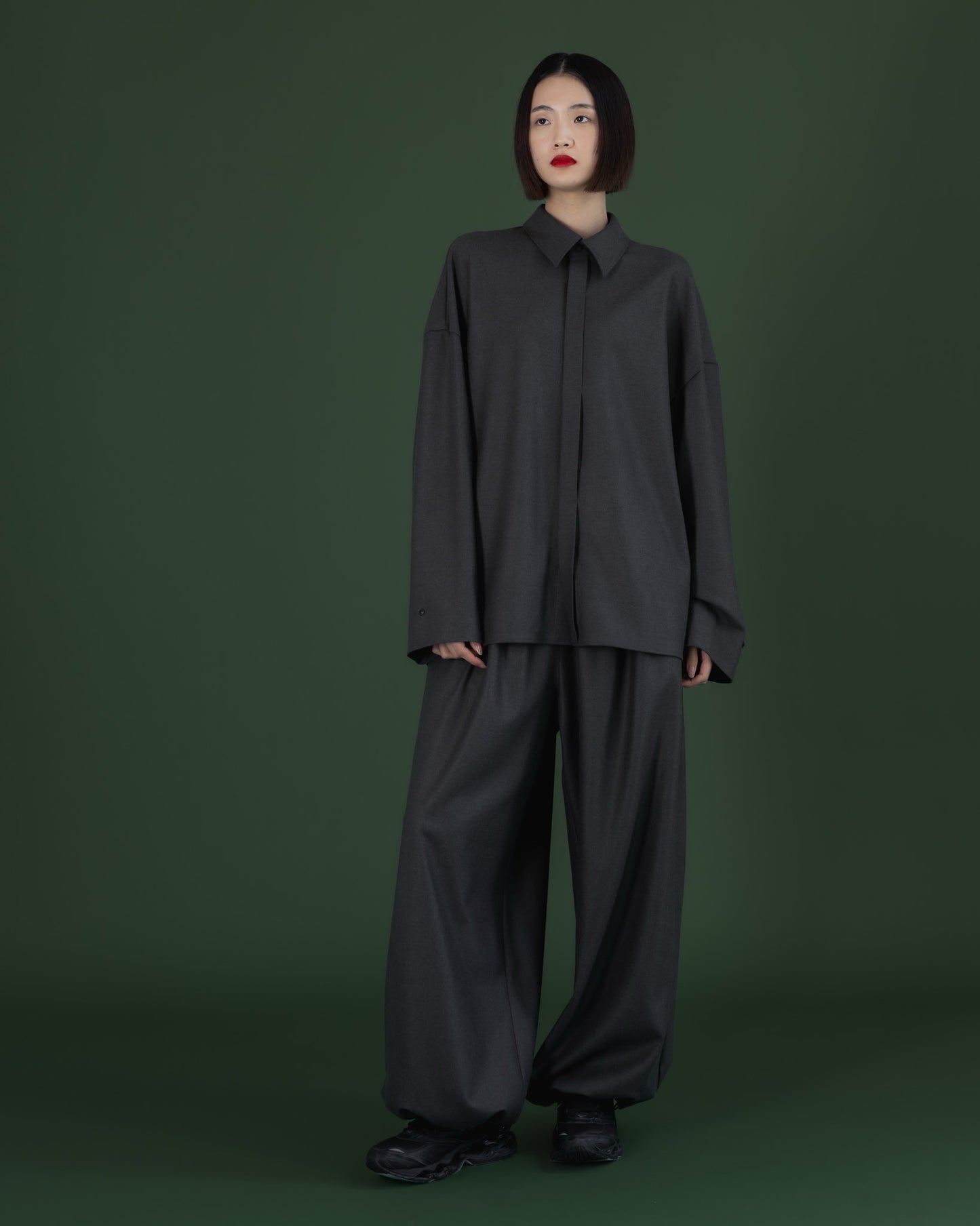 pre order / double brushed pants (gray)