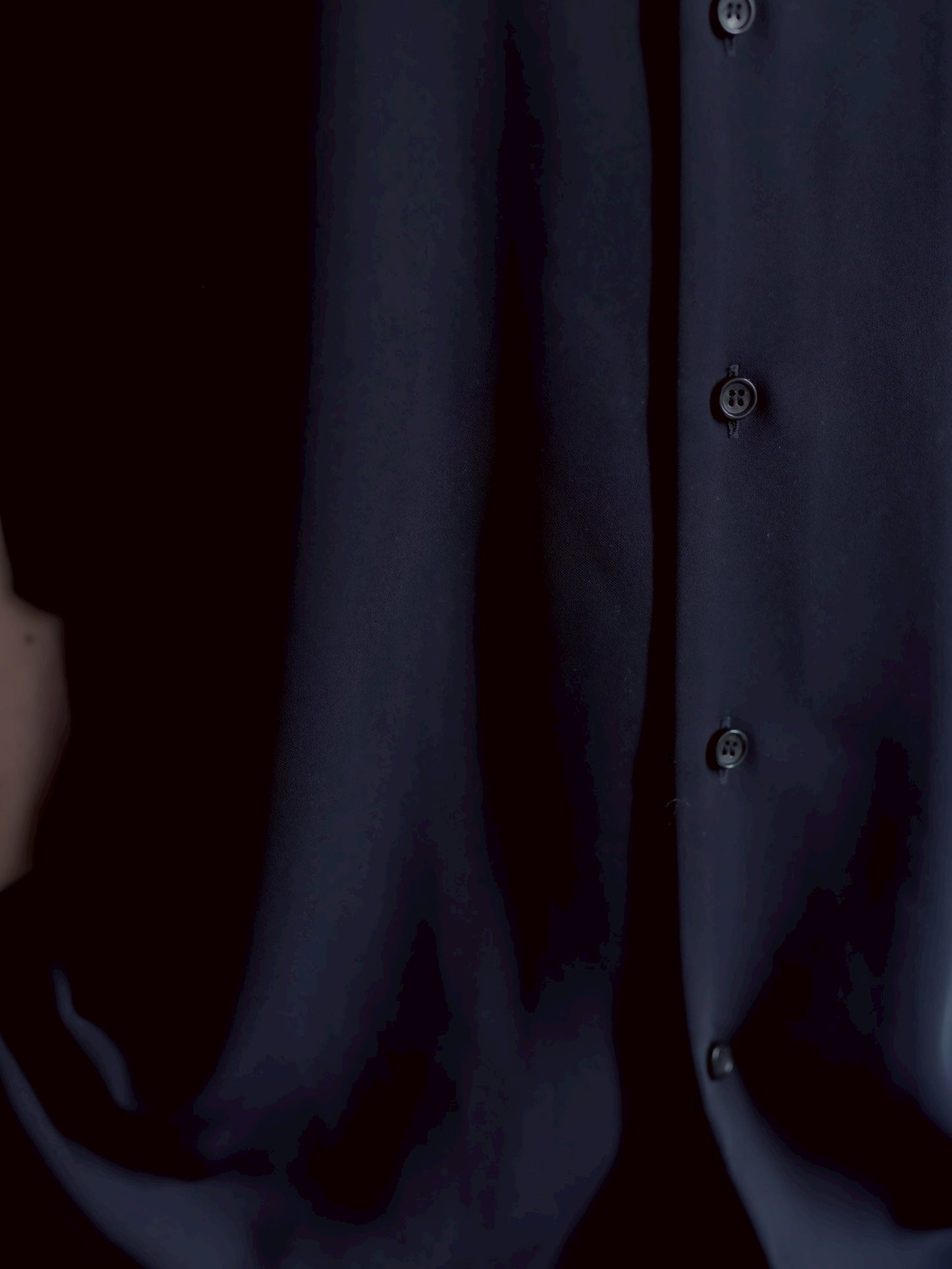 pre order / open collar shirts(navy)