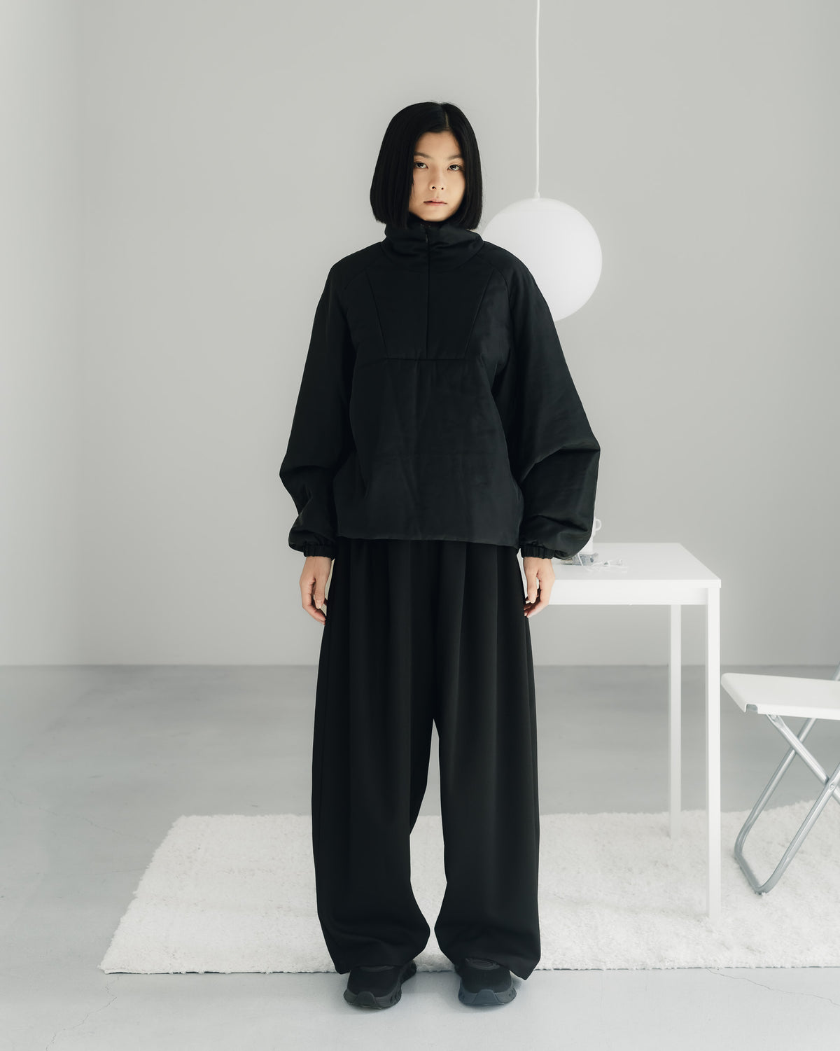 easy drawstring pants(black)
