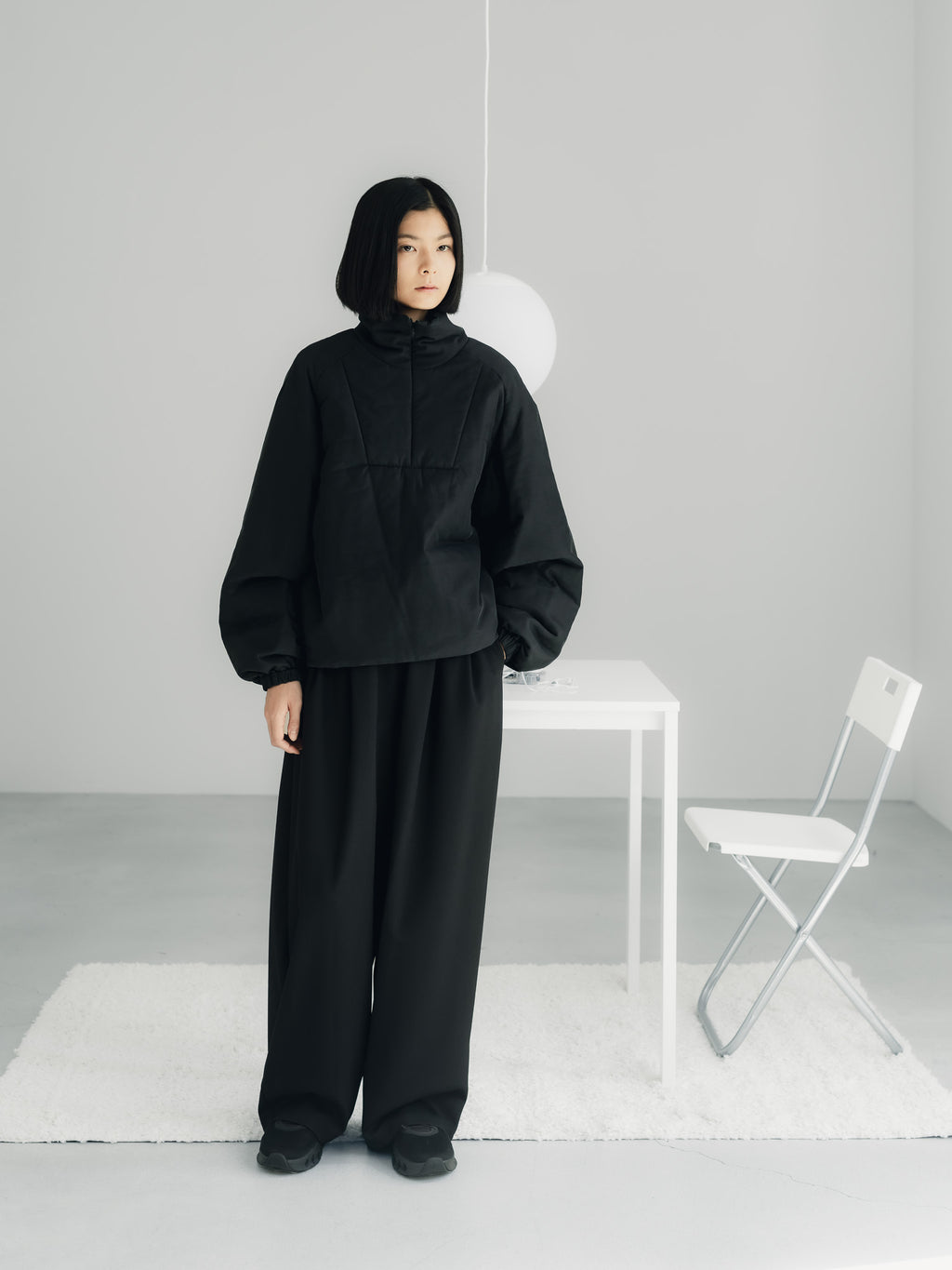 easy drawstring pants(black)