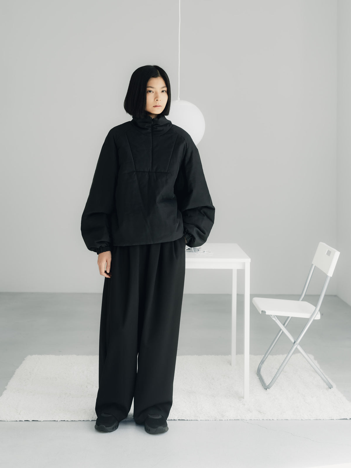 easy drawstring pants(black)