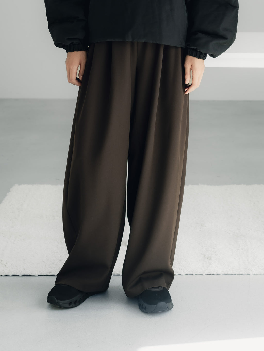 easy drawstring pants(d.brown)