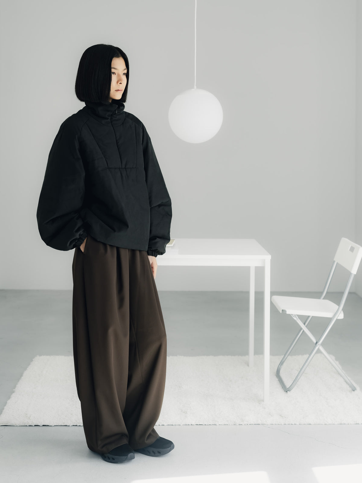 easy drawstring pants(d.brown)