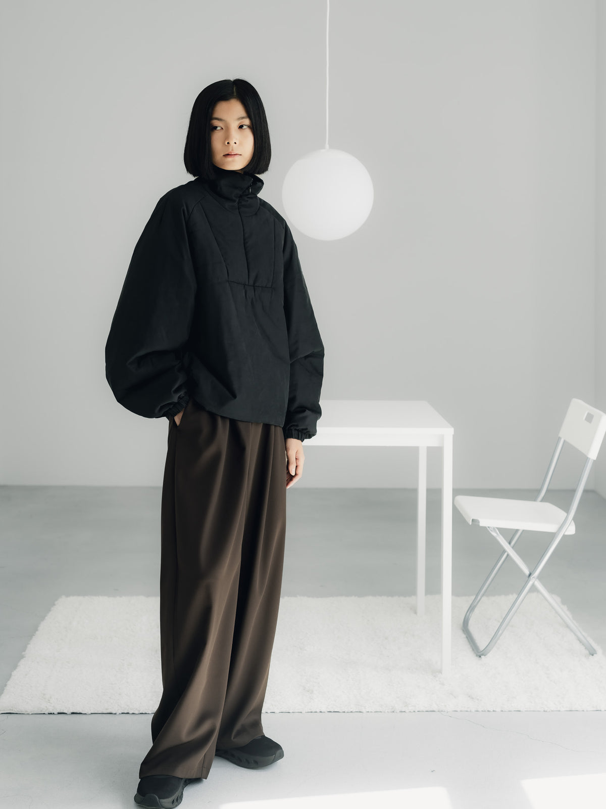 easy drawstring pants(d.brown)