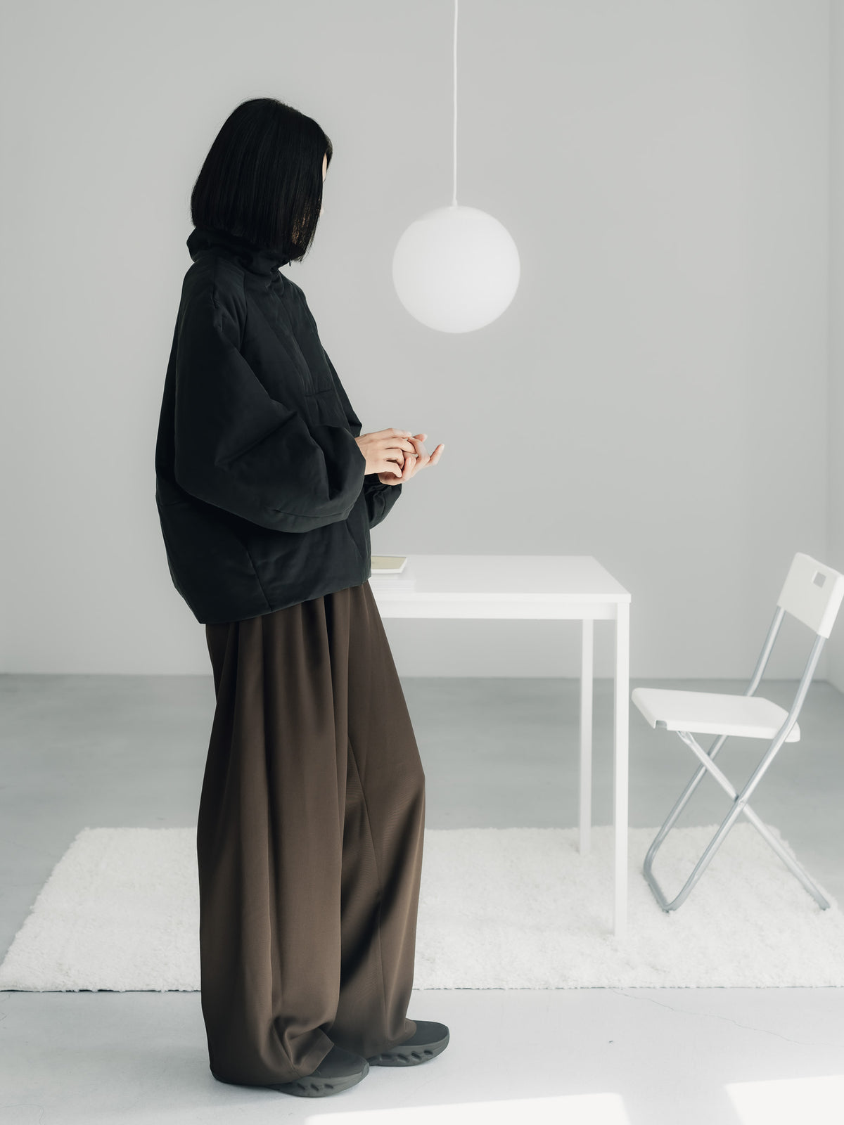 easy drawstring pants(d.brown)