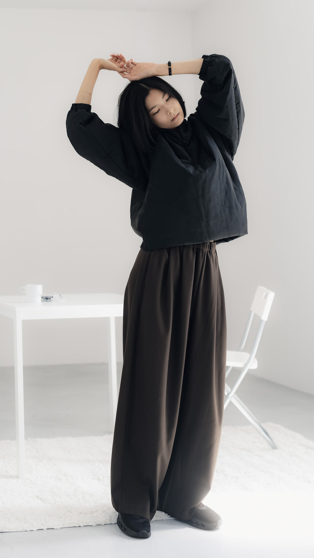 easy drawstring pants(d.brown)