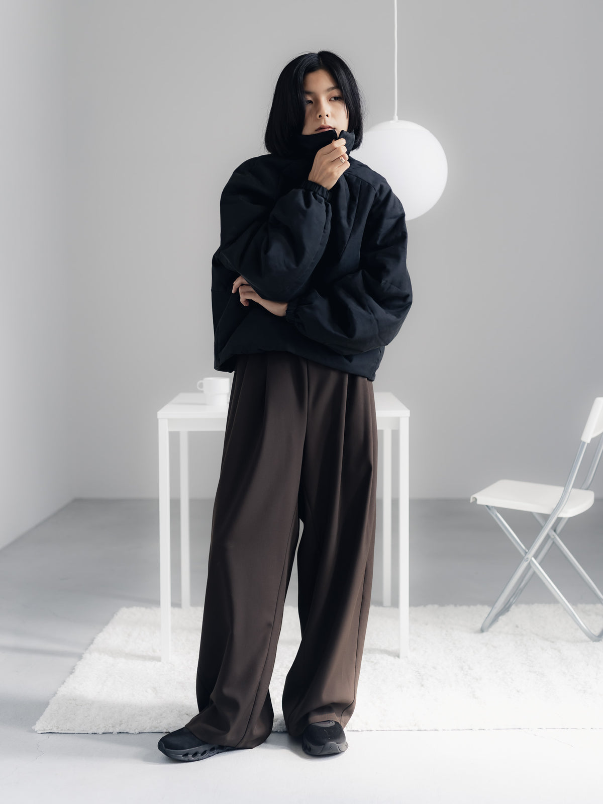 easy drawstring pants(d.brown)