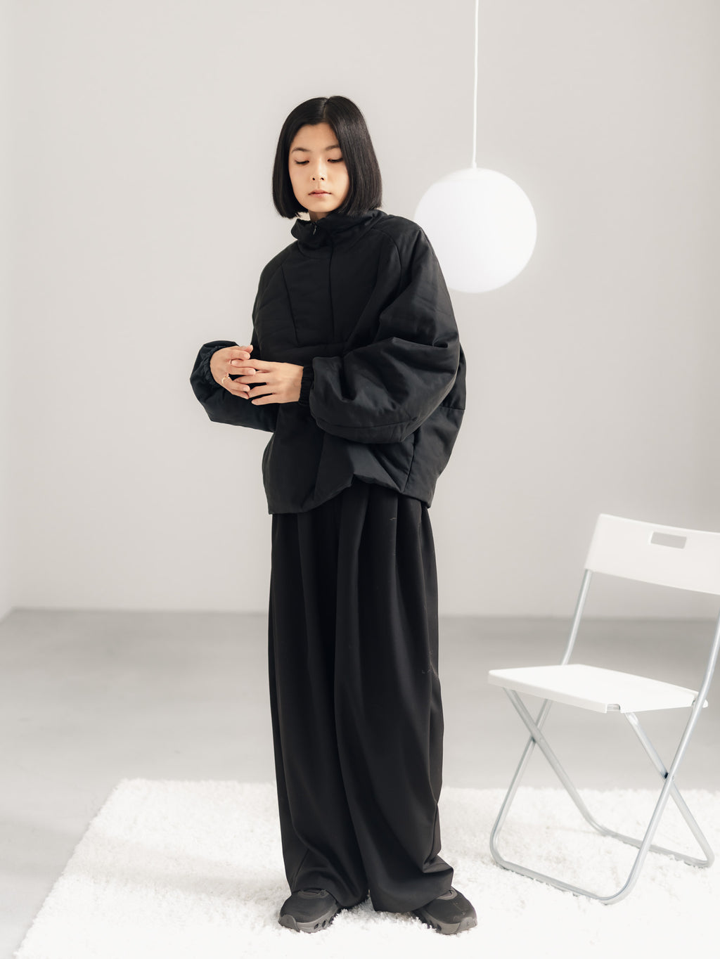 easy drawstring pants(black)