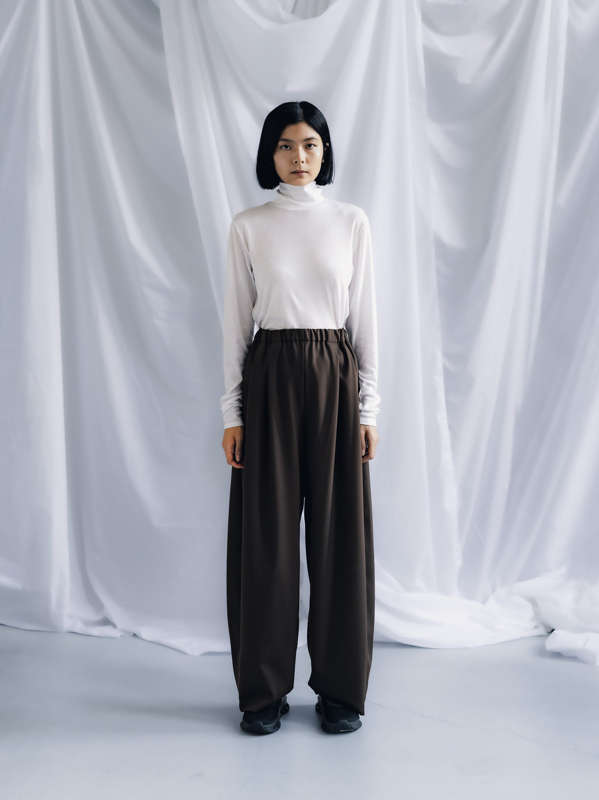easy drawstring pants(d.brown)