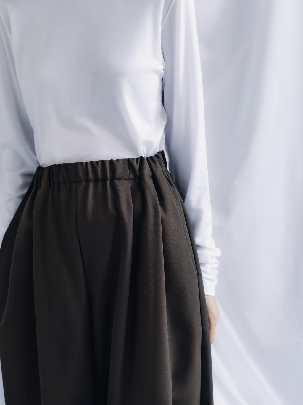 easy drawstring pants(d.brown)