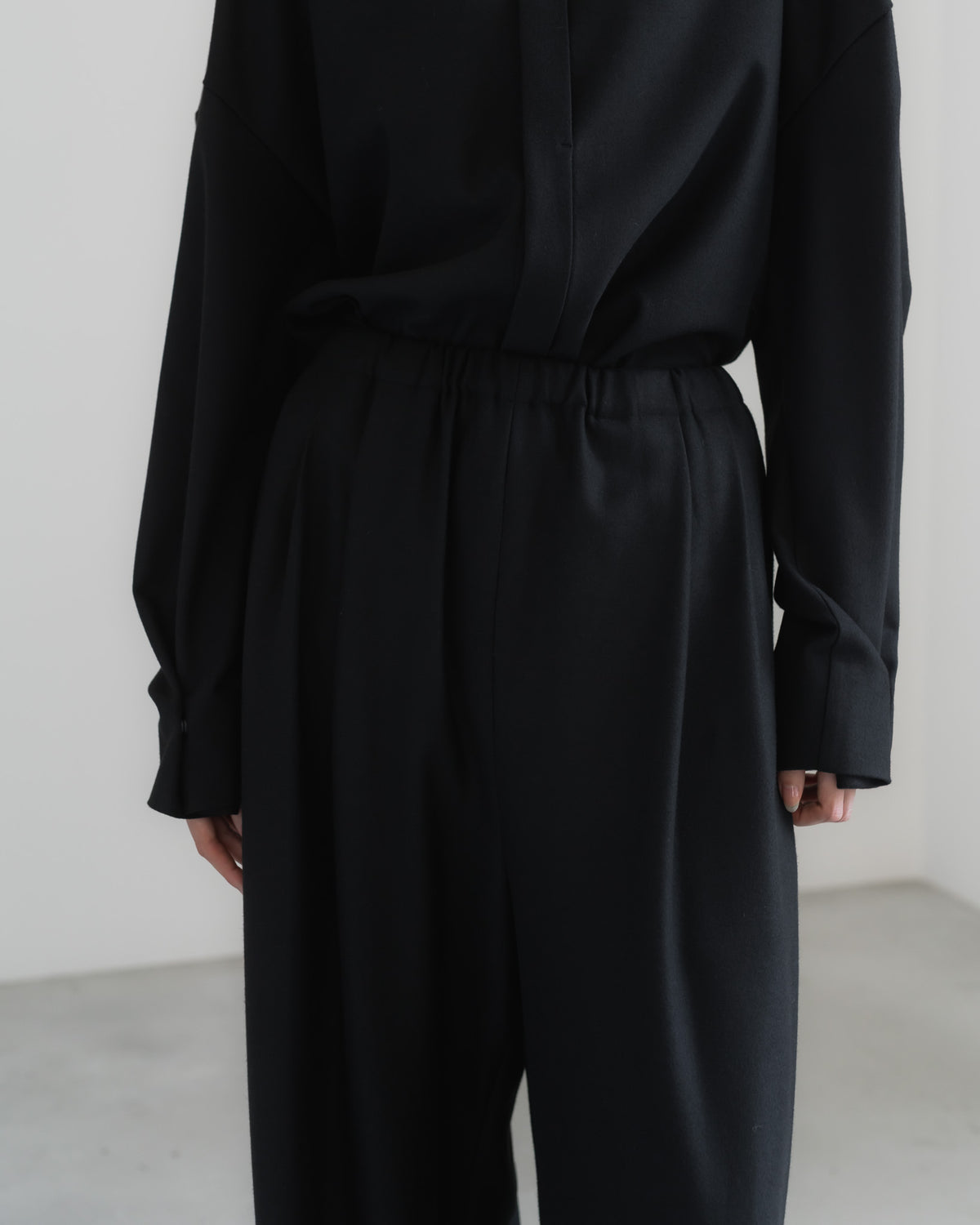 double brushed pants (black)
