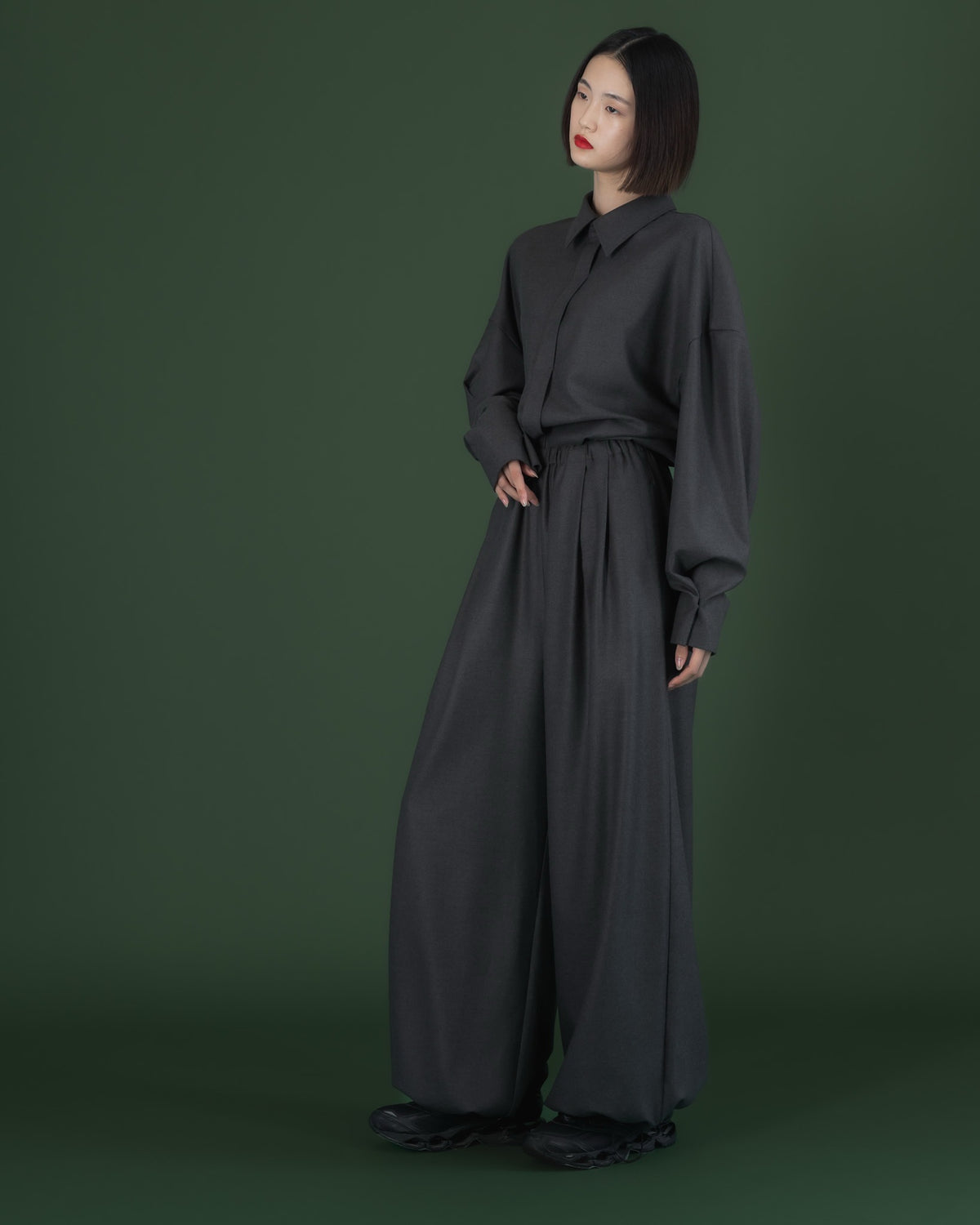 double brushed pants (gray)