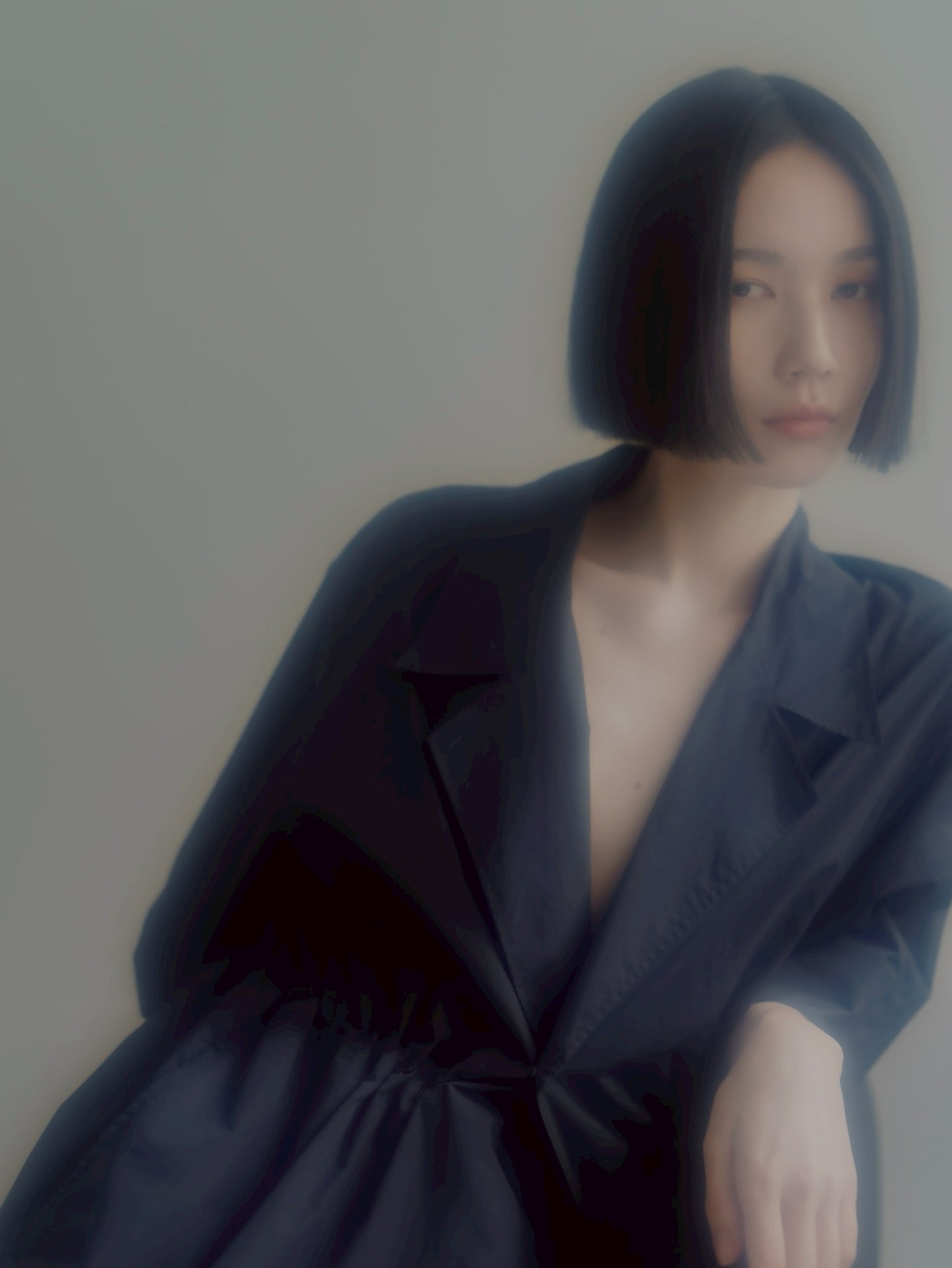 half sleeve coat (navy)
