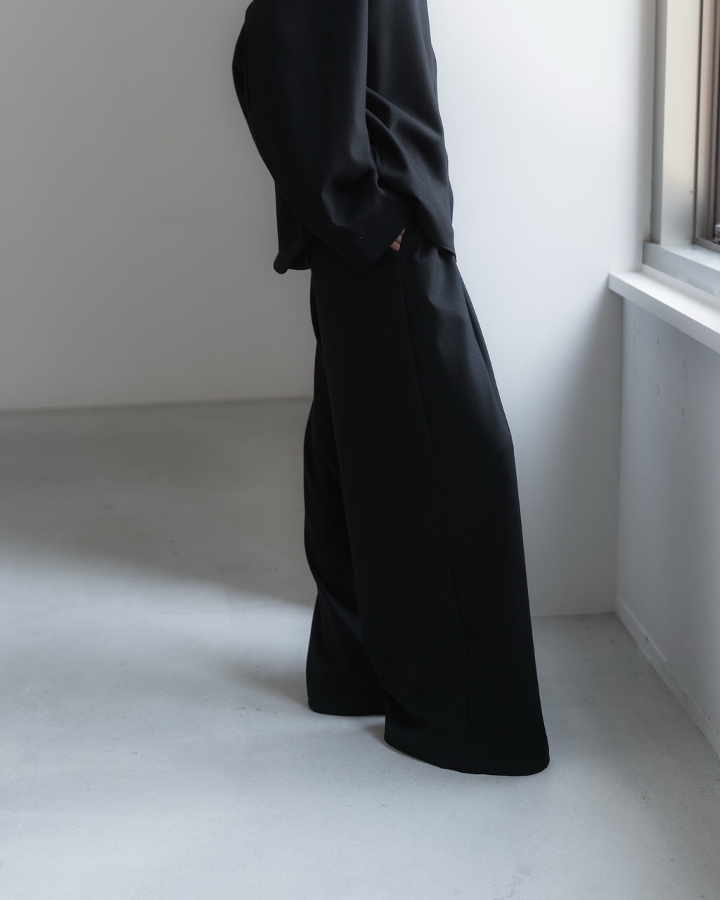 double brushed pants (black)