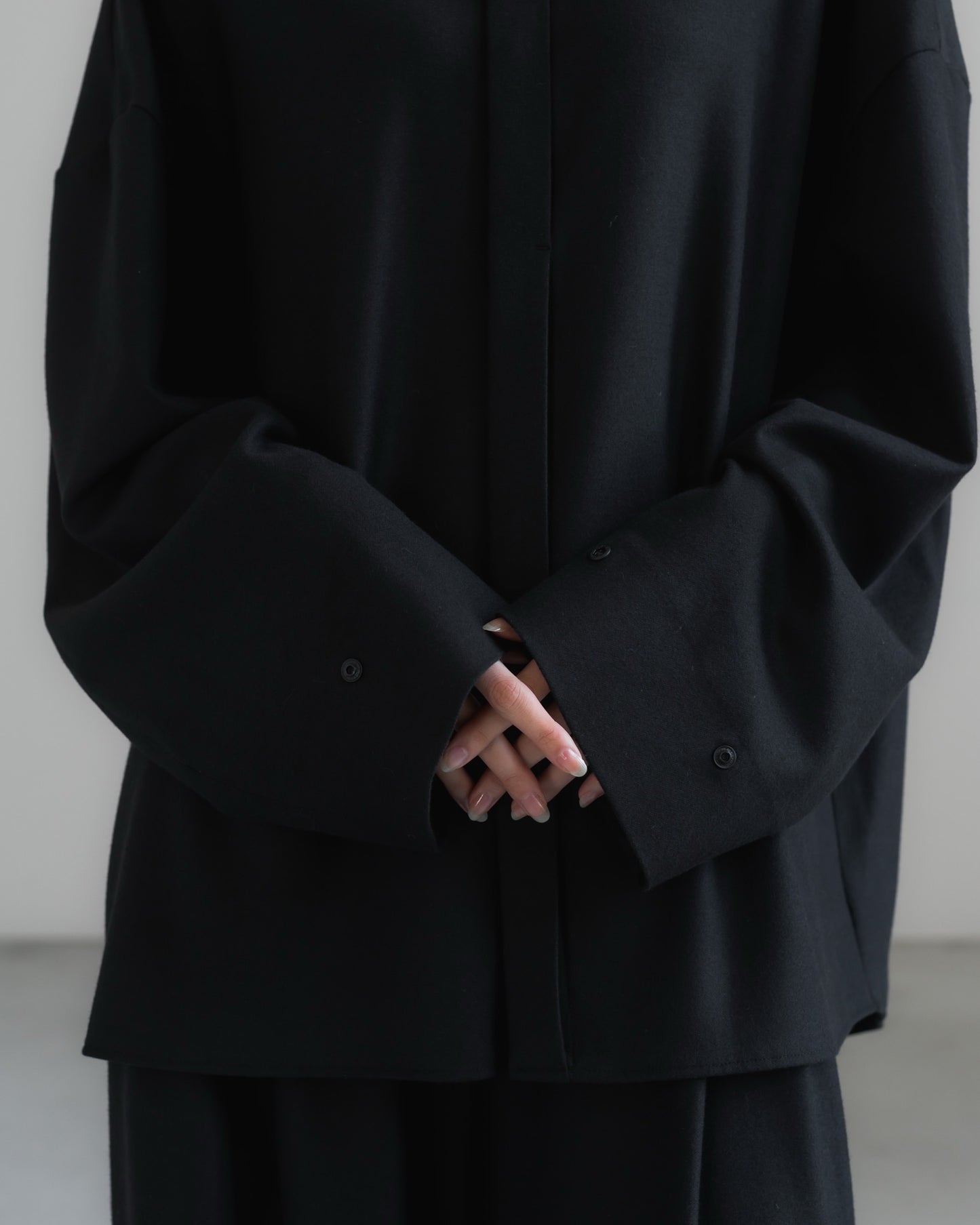 pre order / double brushed shirt (black)