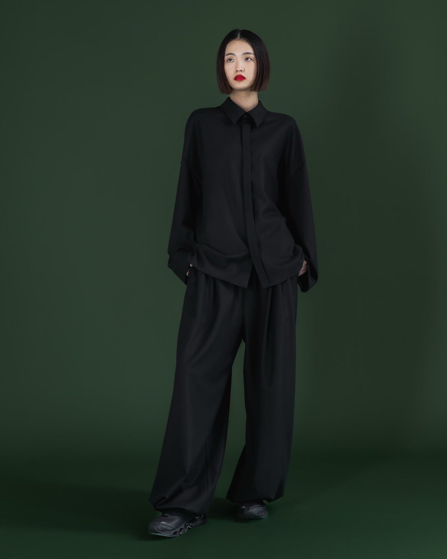 pre order / double brushed shirt (black)