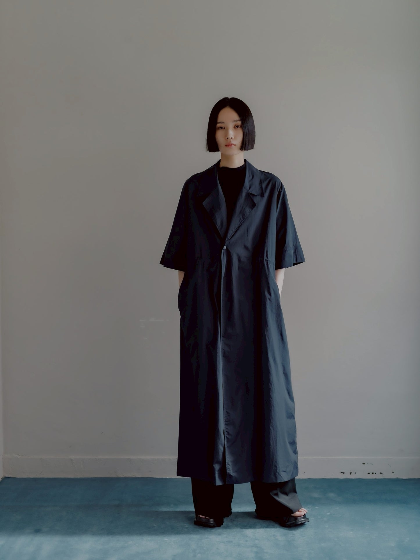 half sleeve coat (navy)
