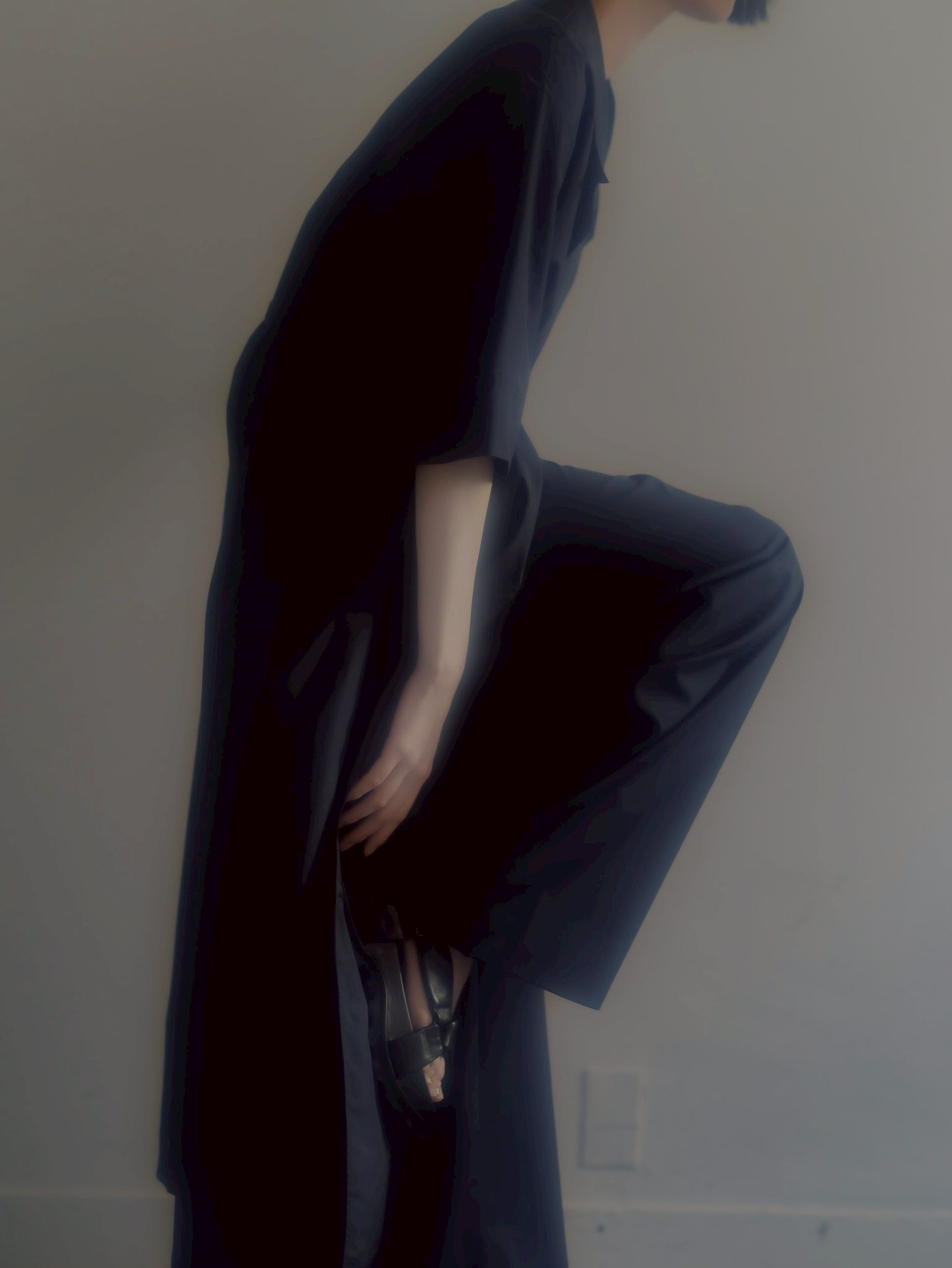 half sleeve coat (navy)