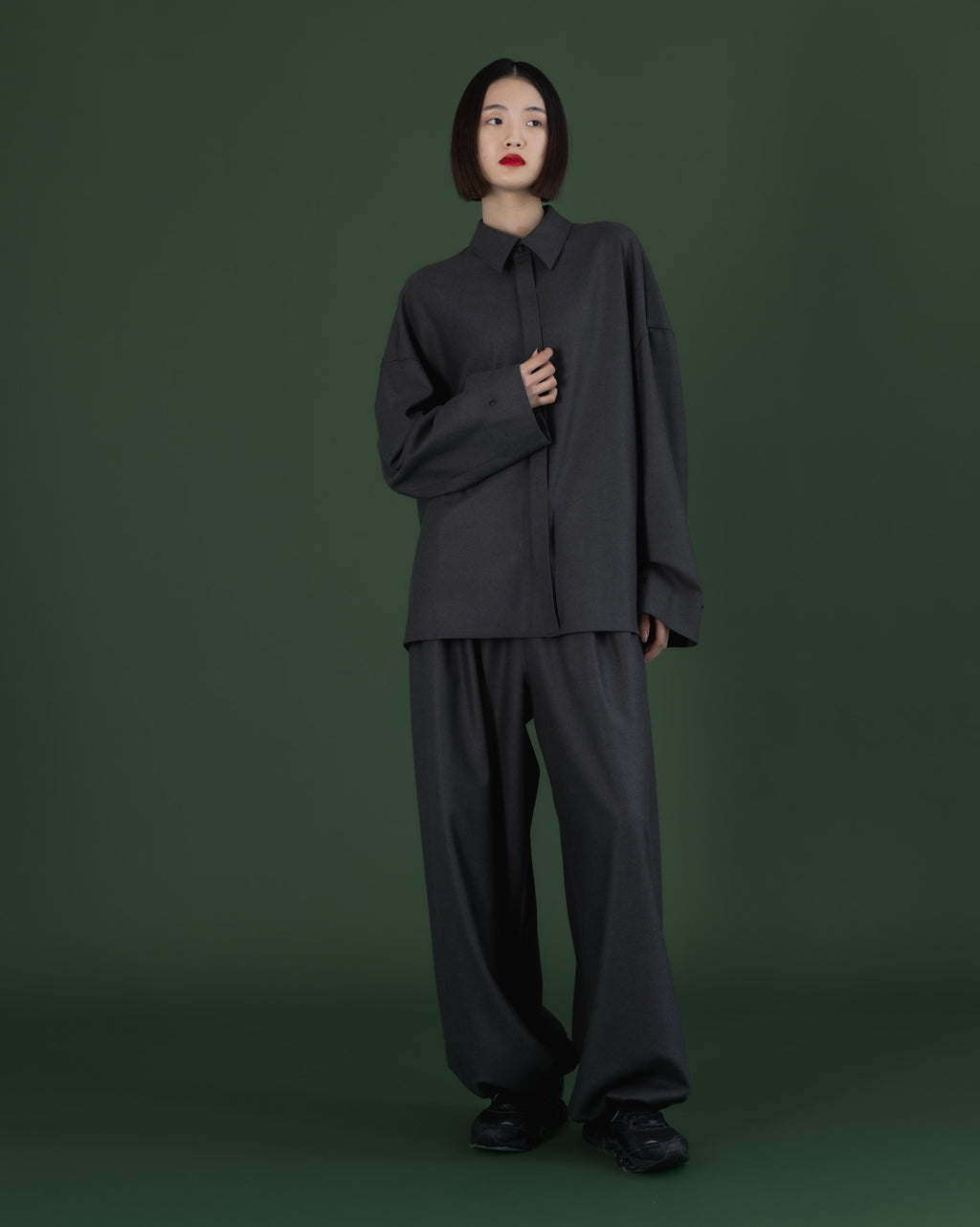 double brushed shirt (gray)