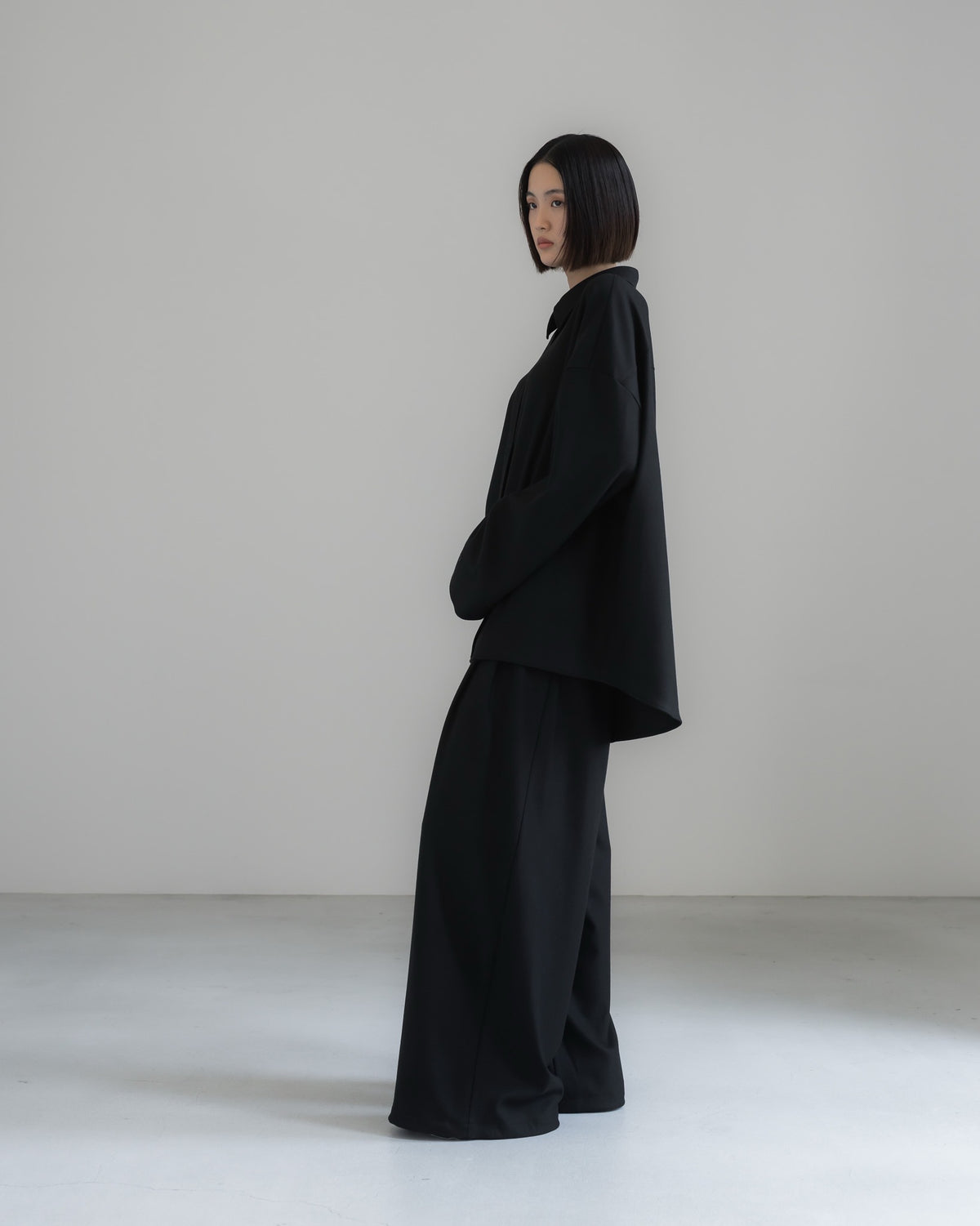 double brushed pants (black)