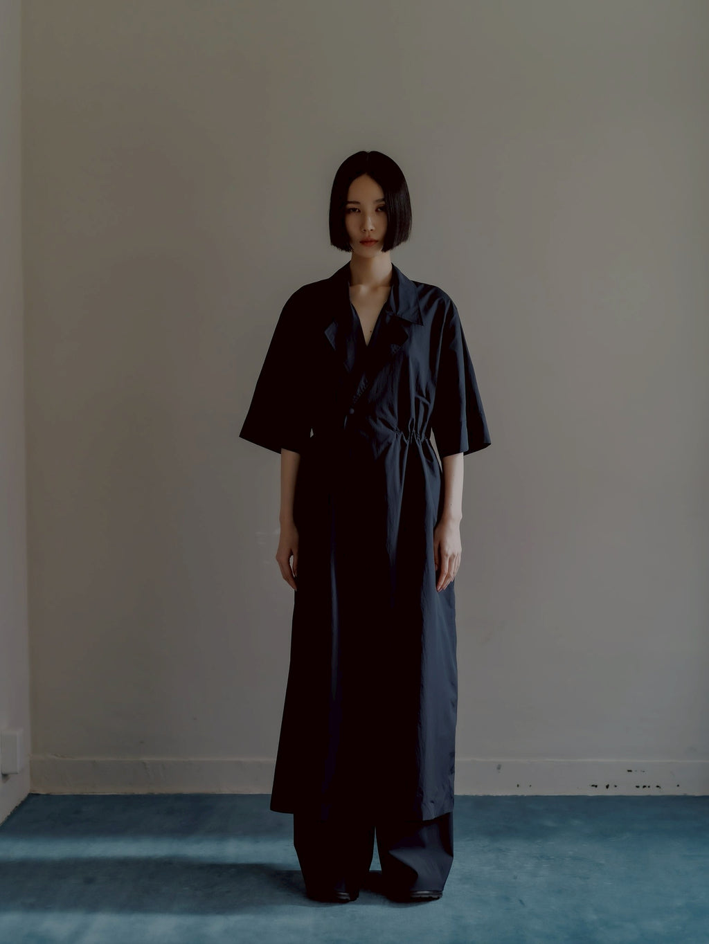 half sleeve coat (navy)