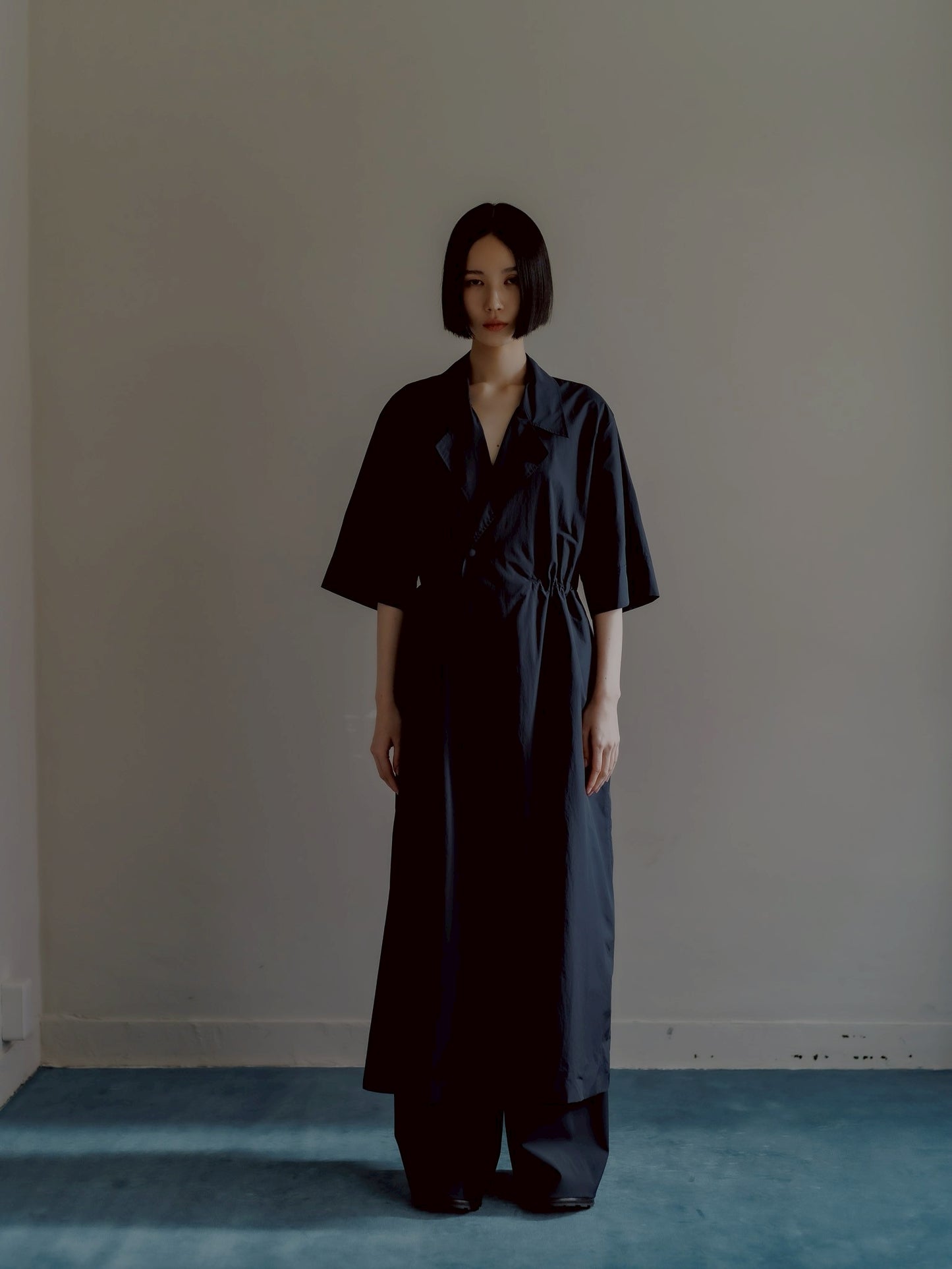 half sleeve coat (navy)