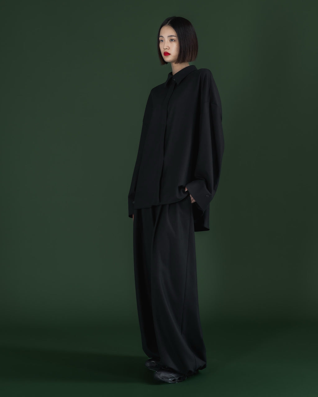 double brushed pants (black)