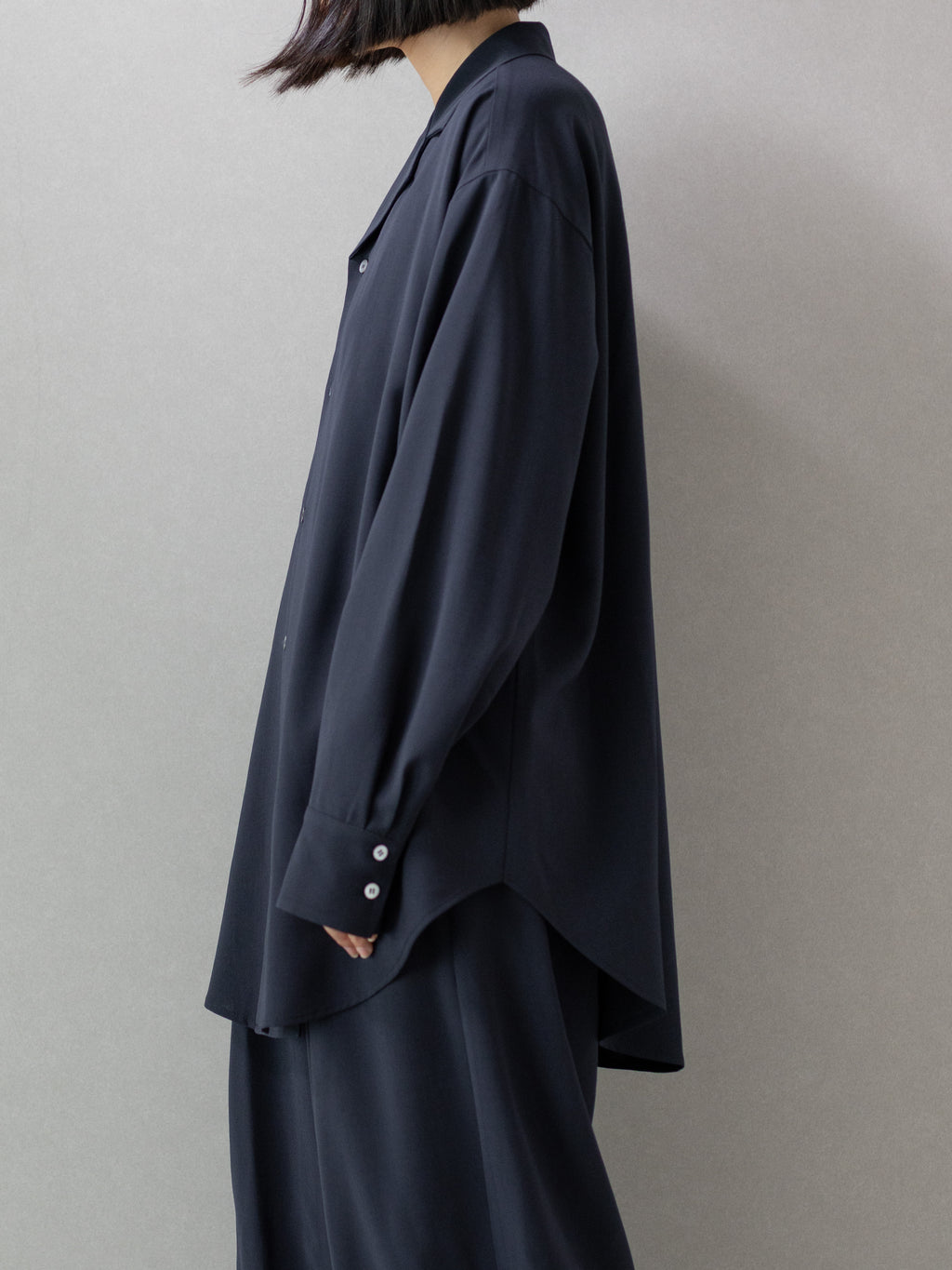 【pre order】open collar long sleeve shirt