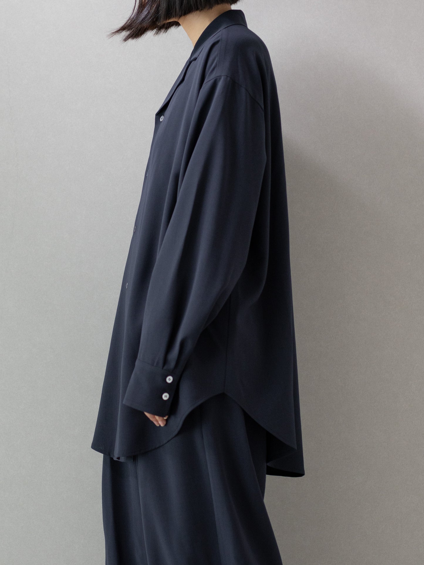 【pre order】open collar long sleeve shirt