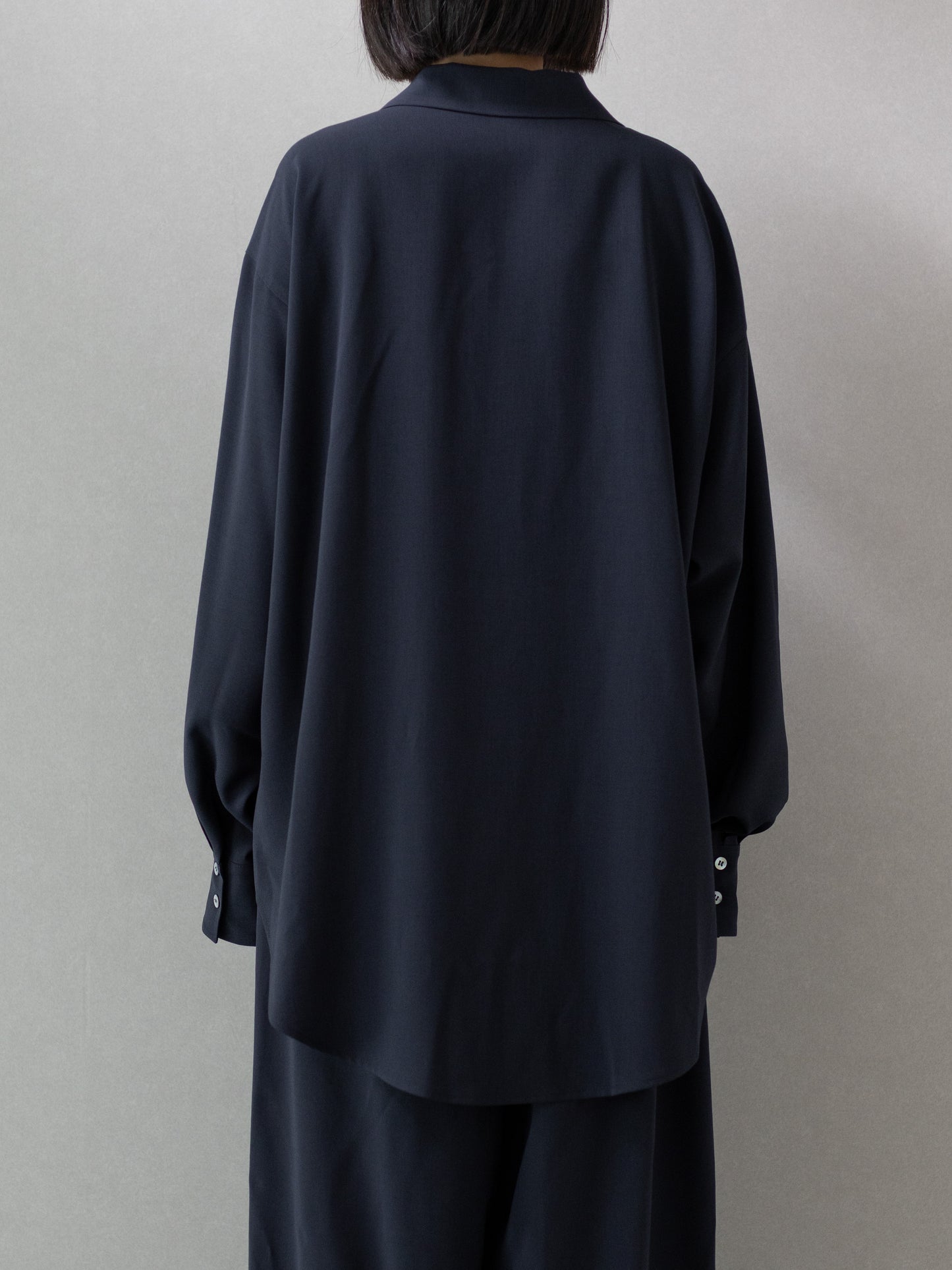 【pre order】open collar long sleeve shirt
