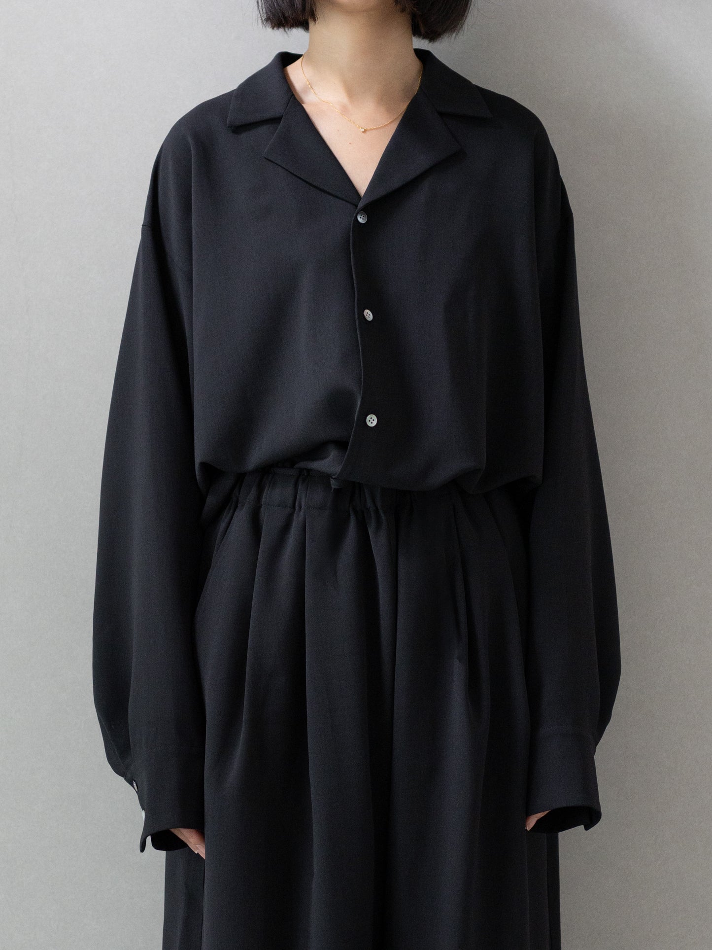【pre order】open collar long sleeve shirt