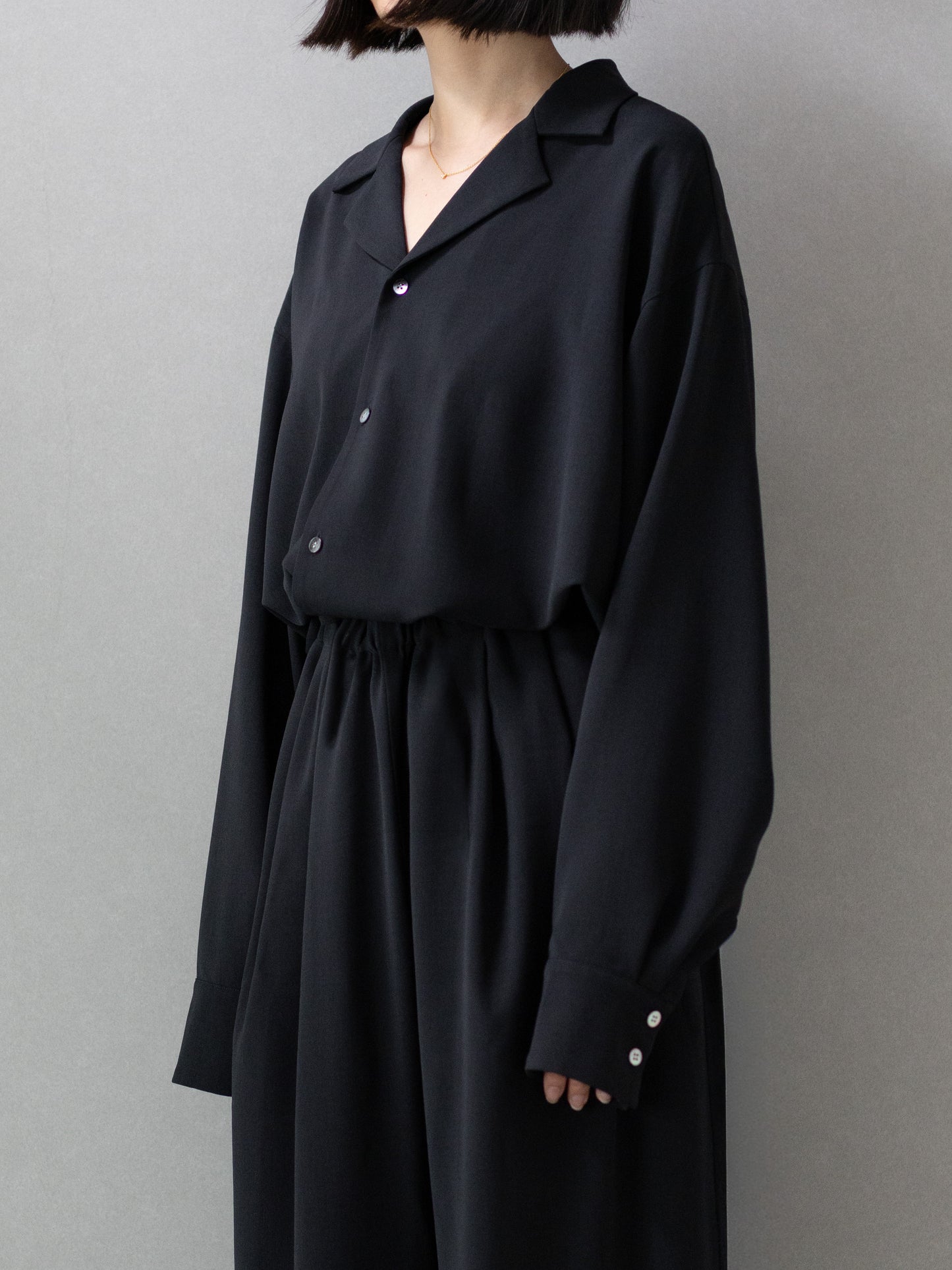 【pre order】open collar long sleeve shirt