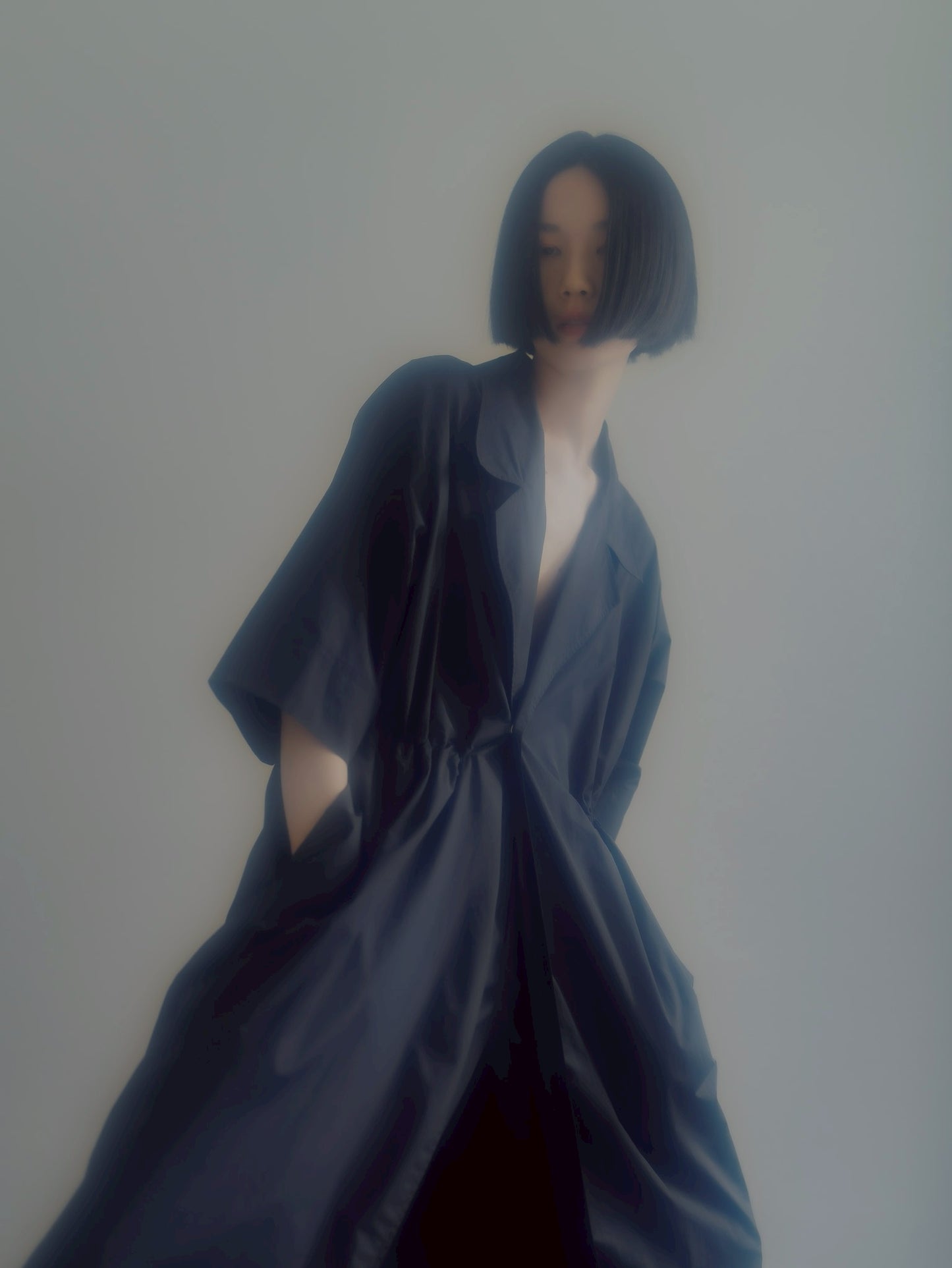 half sleeve coat (navy)