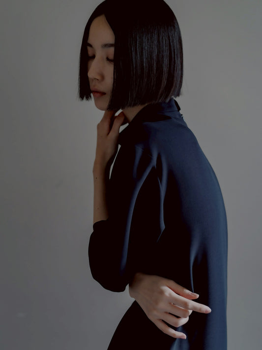 pre order / long dress (navy)
