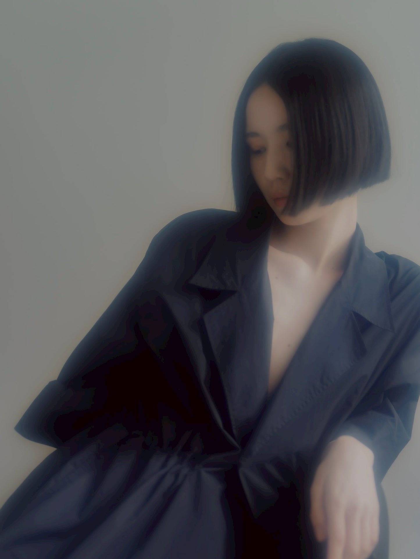 half sleeve coat (navy)