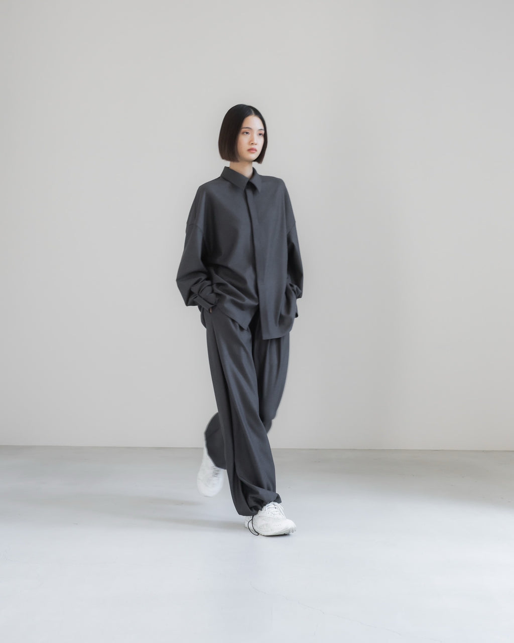 double brushed pants (gray)